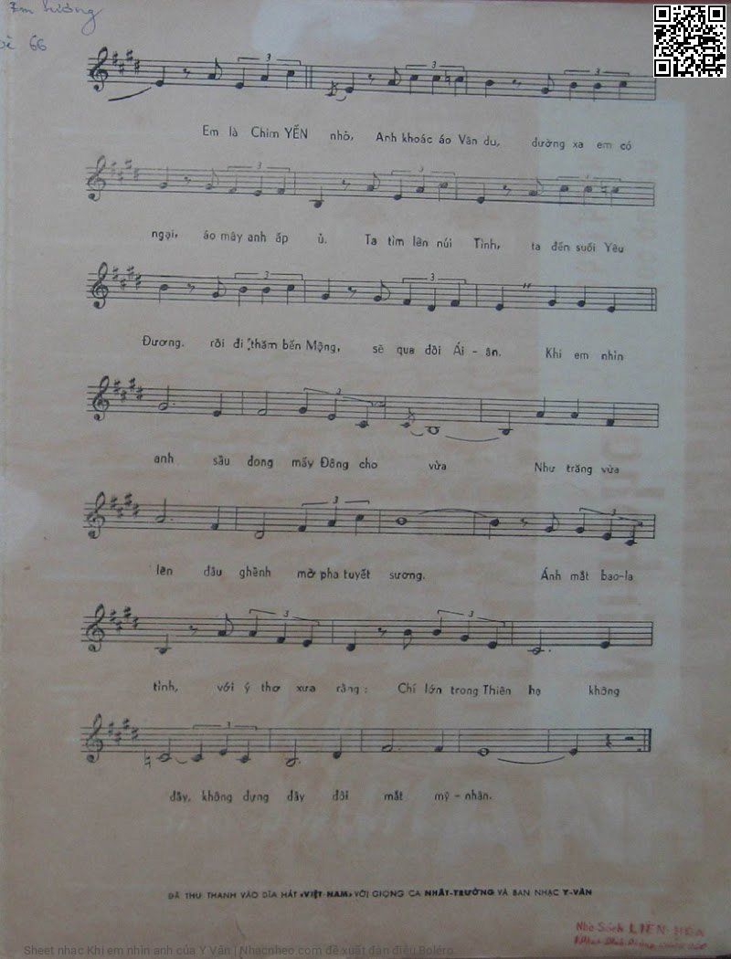 Page 3 of Sheet music PDF Khi em nhìn anh - Y Vân