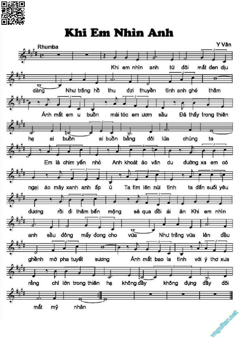 Page 5 of Sheet music PDF Khi em nhìn anh - Y Vân
