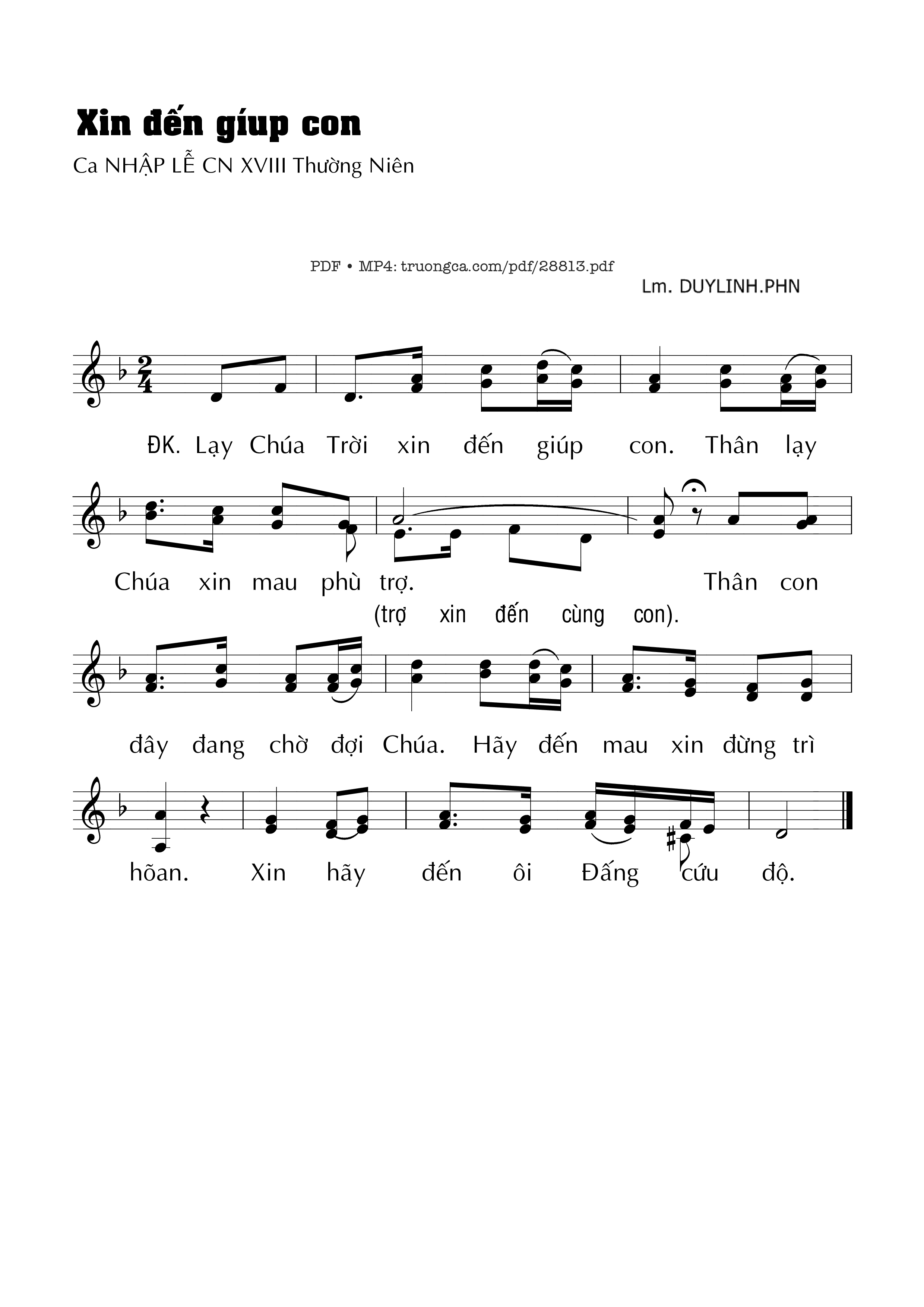 Sheet PDF of Xin Đến Giúp Con