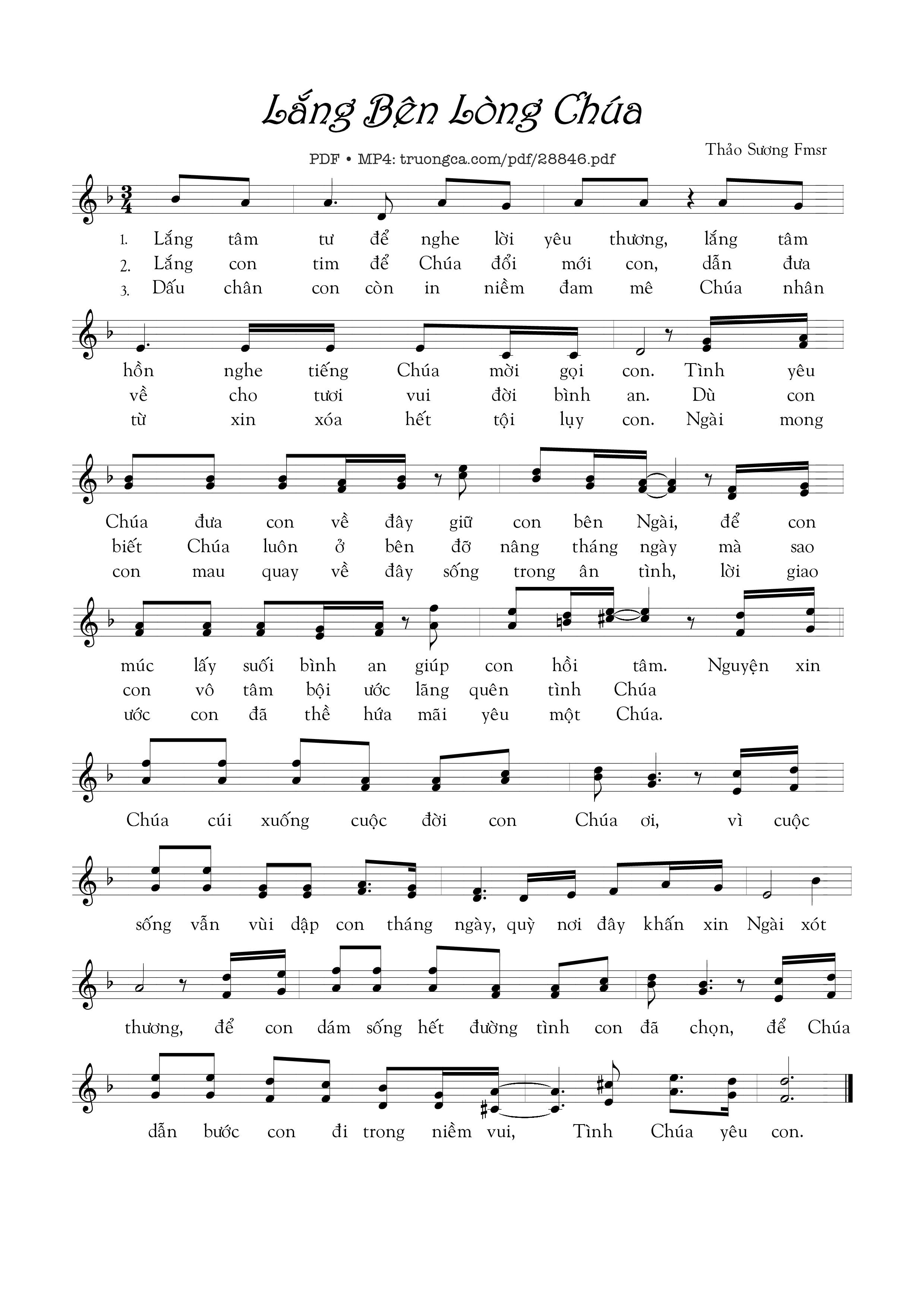 Sheet PDF of Lắng Bên Lòng Chúa