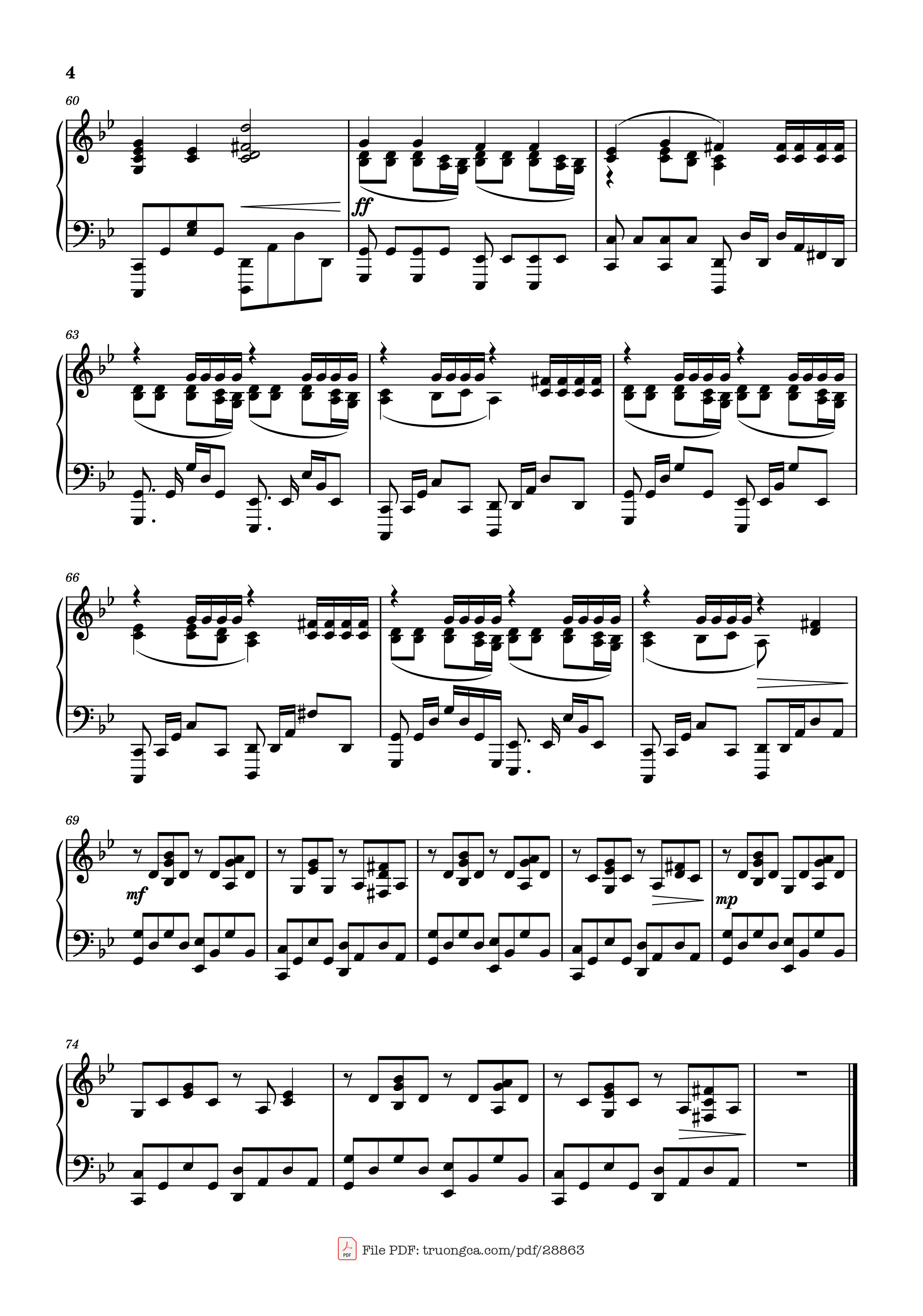 Page 4 of Sheet music PDF Piano Old Lumière - Révérence Piano - Lorien Testard