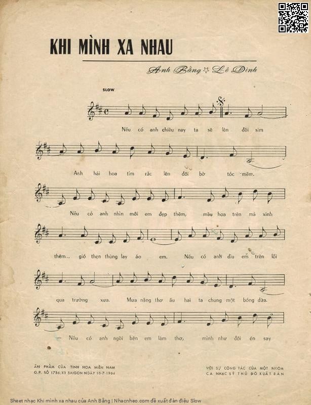 Page 2 of Sheet music PDF Khi mình xa nhau - Anh Bằng