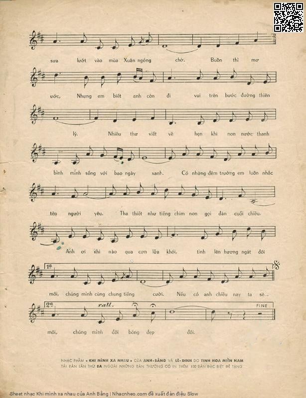 Page 3 of Sheet music PDF Khi mình xa nhau - Anh Bằng