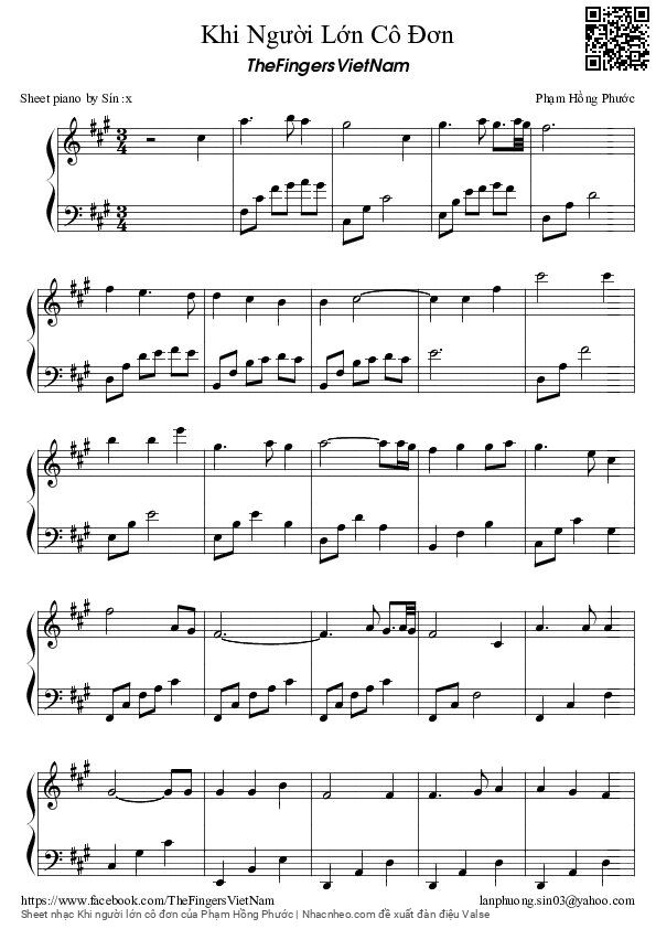 Sheet PDF of Khi người lớn cô đơn