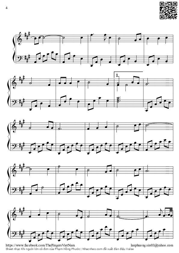 Page 4 of Sheet music PDF Khi người lớn cô đơn - Phạm Hồng Phước