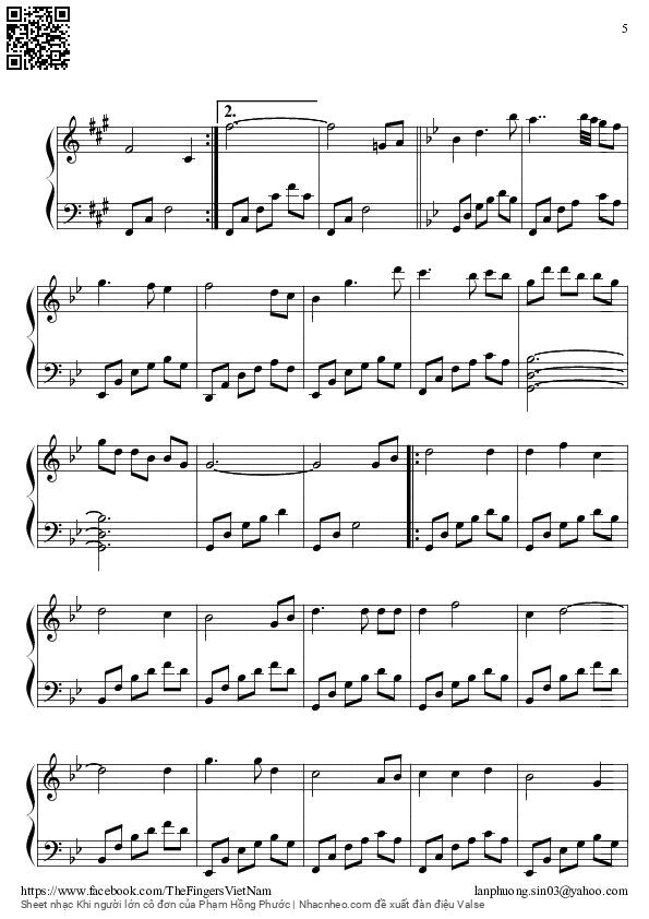 Page 5 of Sheet music PDF Khi người lớn cô đơn - Phạm Hồng Phước