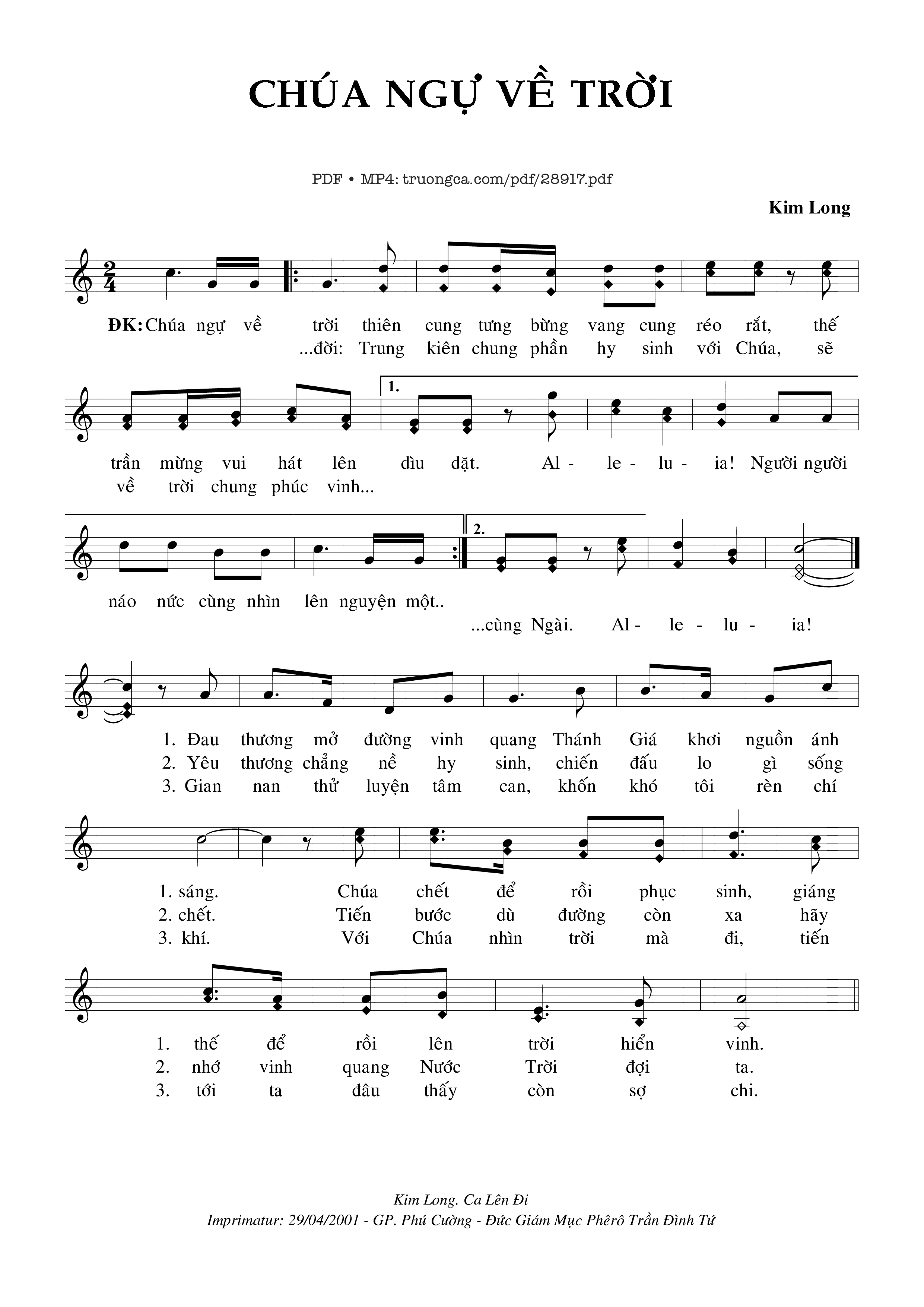 Sheet PDF of Chúa Ngự Về Trời