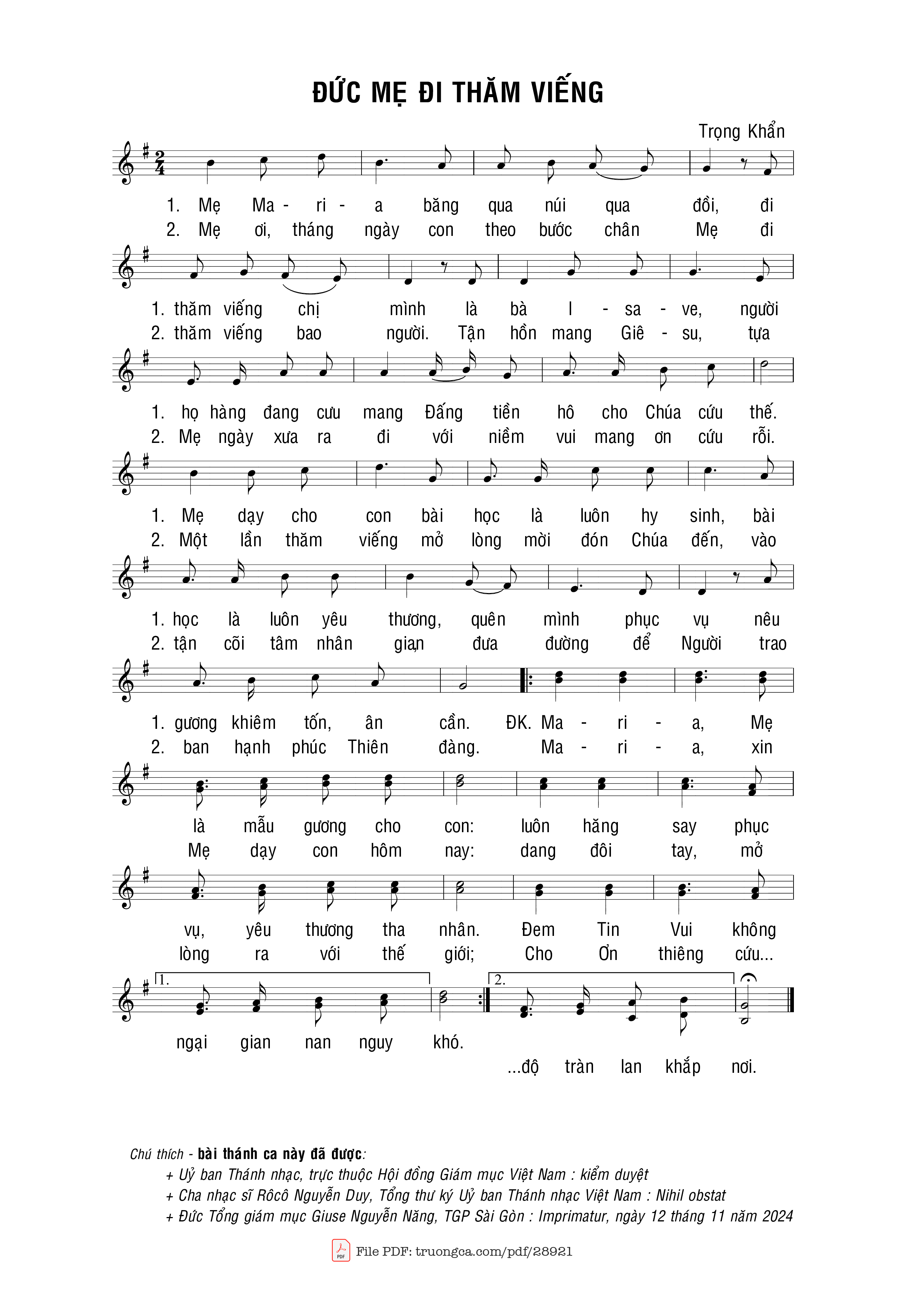 Đức Mẹ Đi Thăm Viếng