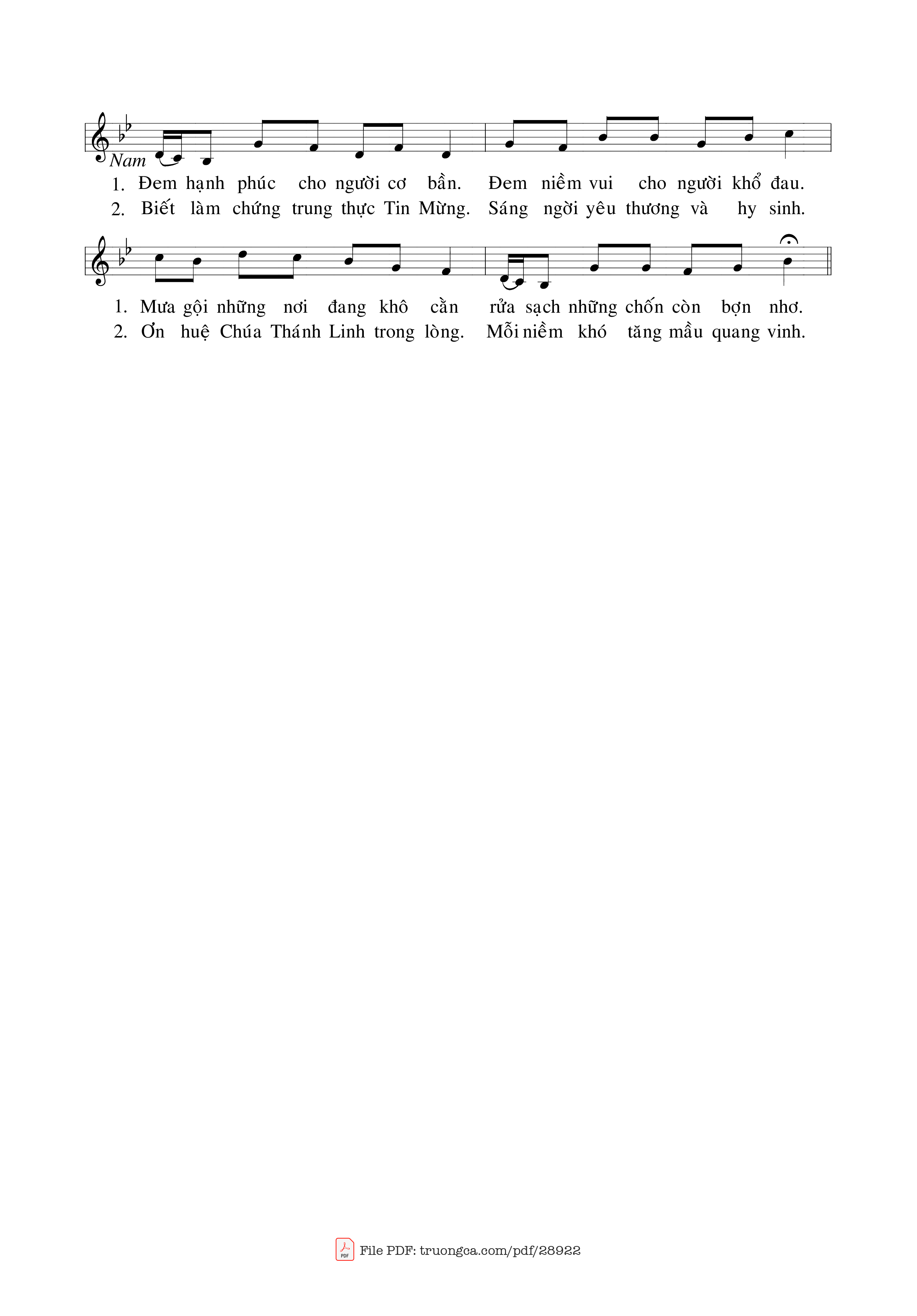 Page 2 of Sheet music PDF Xin Thánh Thần - Hùng Lân