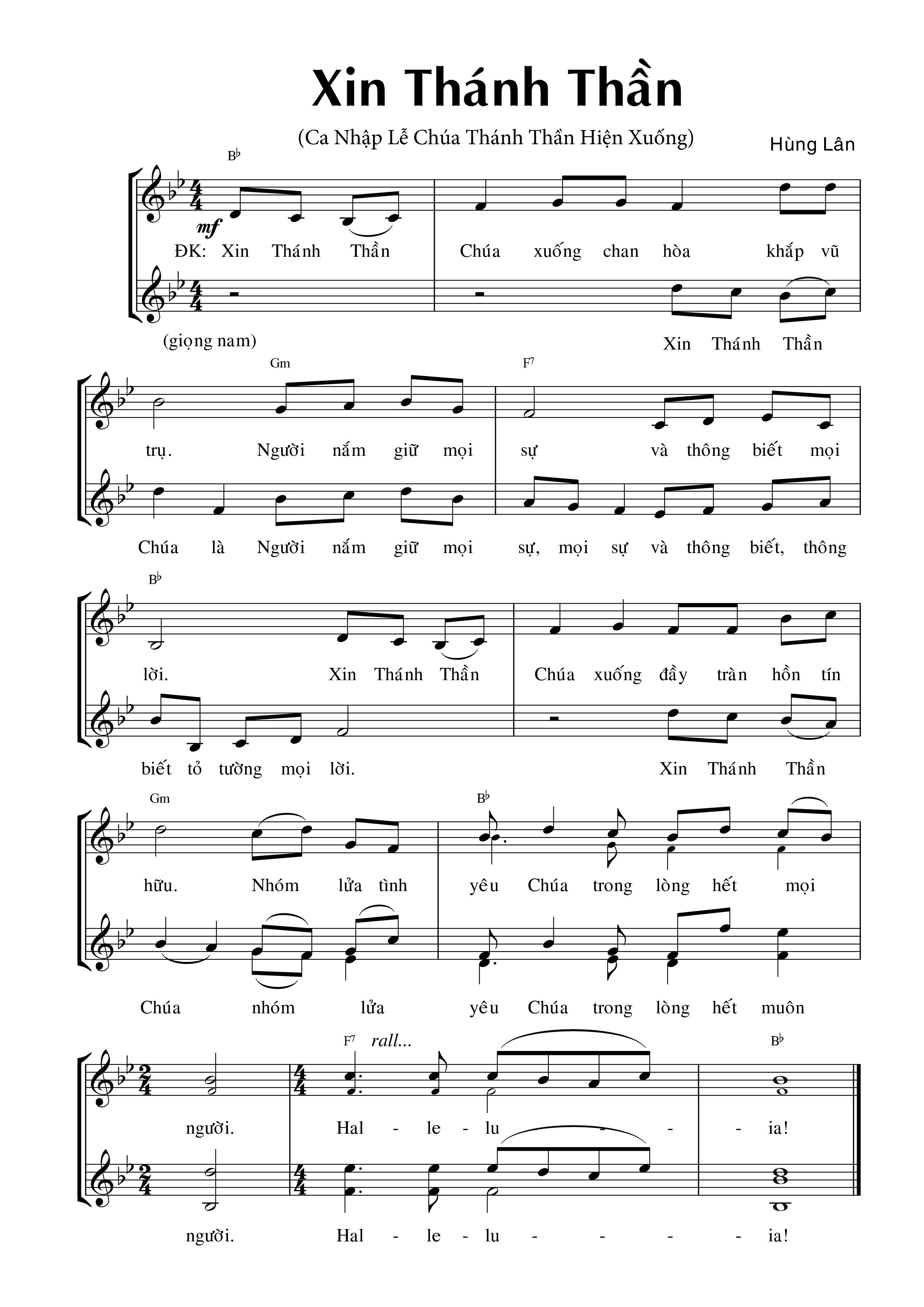 Page 3 of Sheet music PDF Xin Thánh Thần - Hùng Lân
