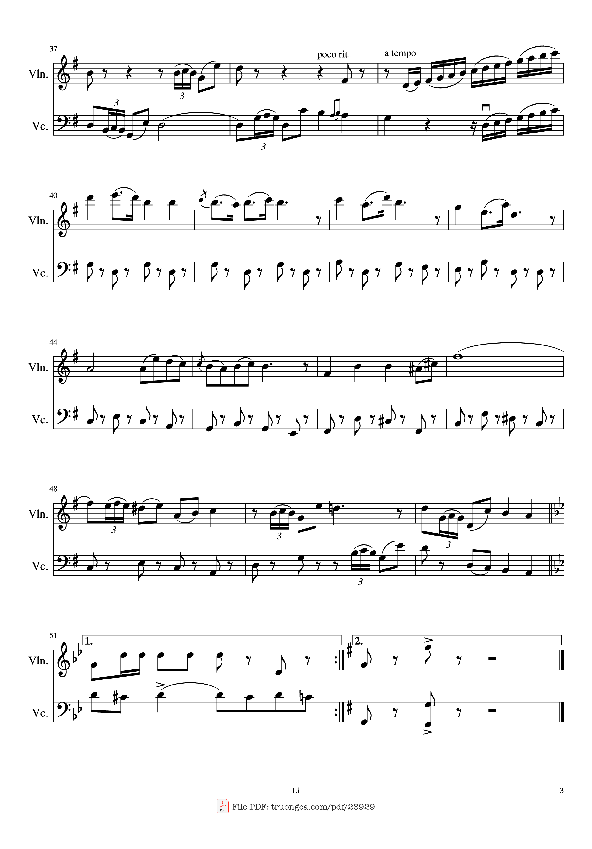Page 3 of Sheet music PDF Piano Toreador Song(Votre toast,je peux le rendre) Duet for Violin and Cello Piano - Georges Bizet