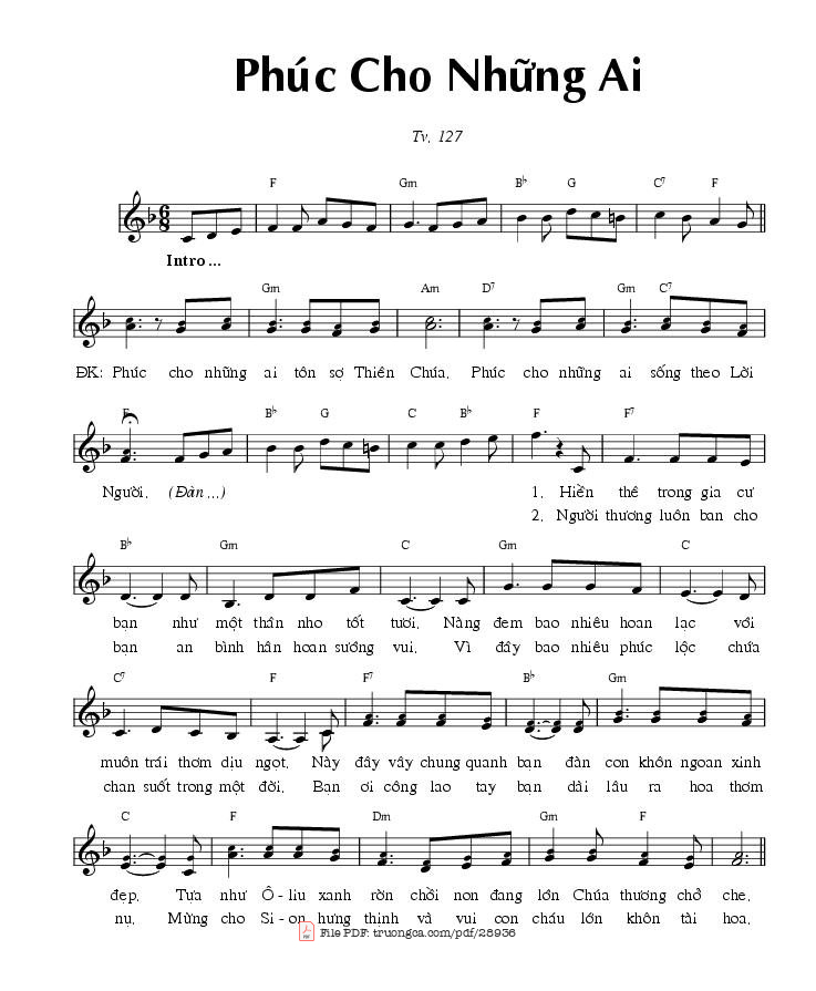 Sheet PDF of Phúc cho những ai