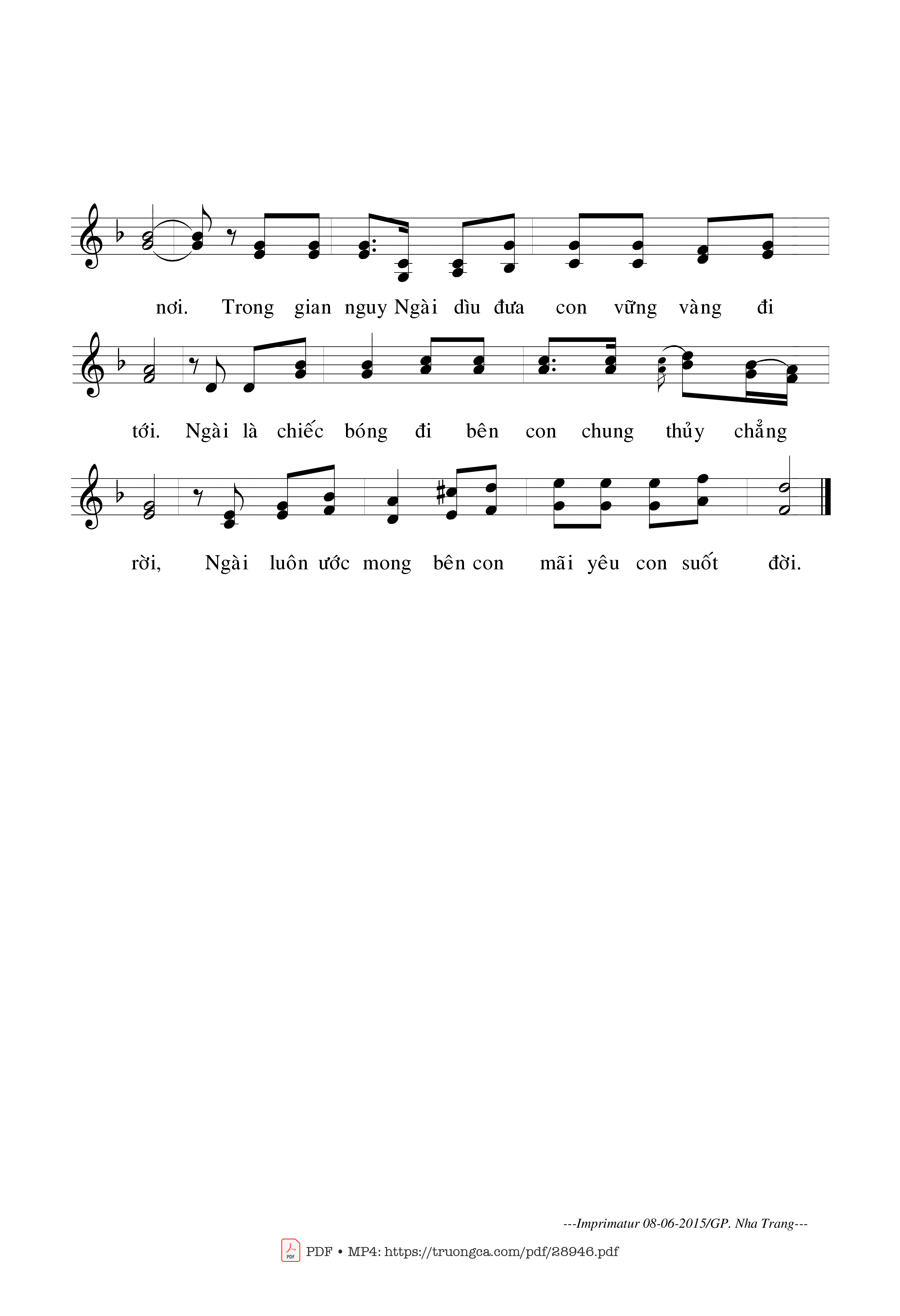 Page 2 of Sheet music PDF Chiếc Bóng Giêsu - M. Tigôn