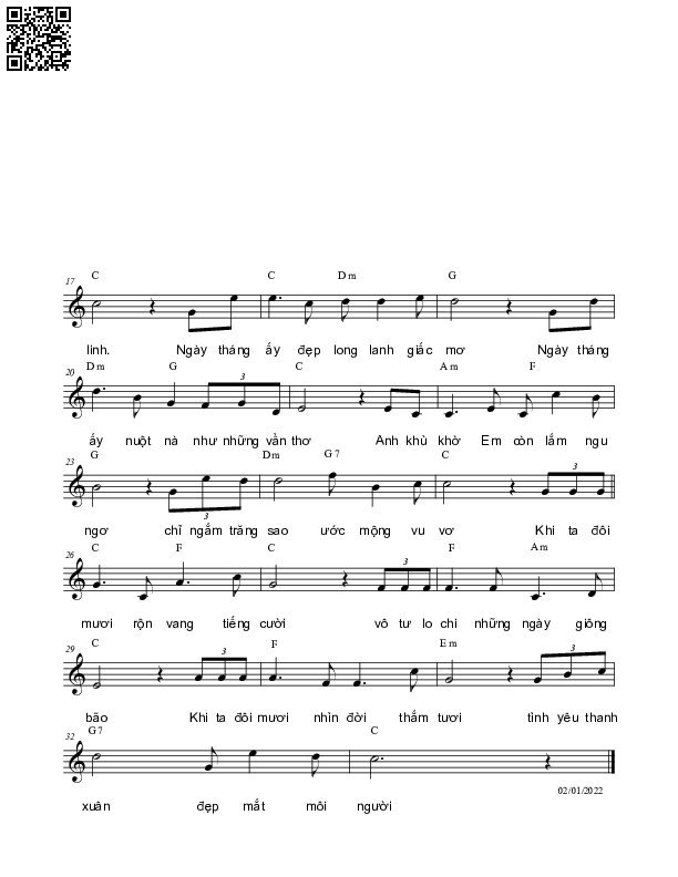 Page 2 of Sheet music PDF Khi ta đôi mươi - Nguyên Bích