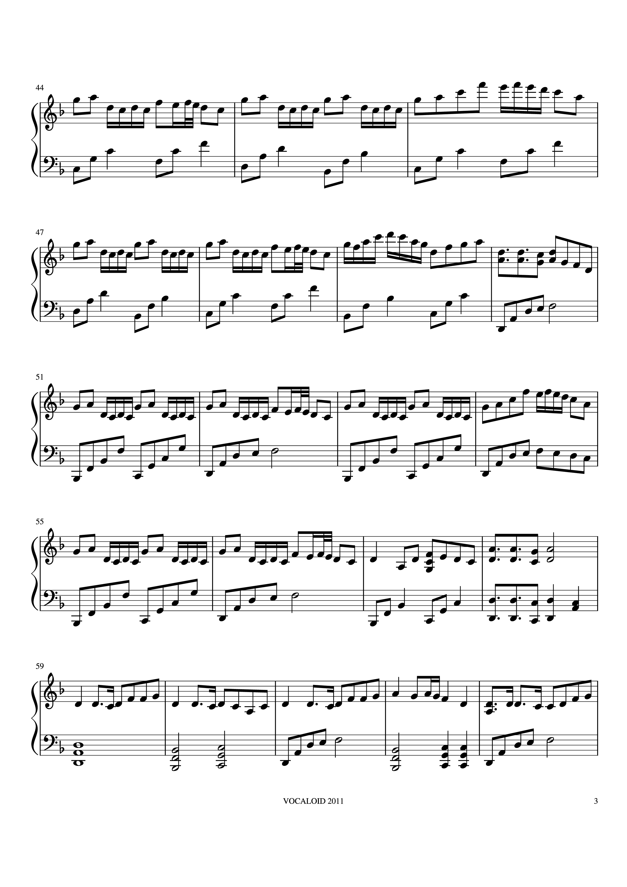Page 3 of Sheet music PDF Piano Senbonzakura Piano - Undefined