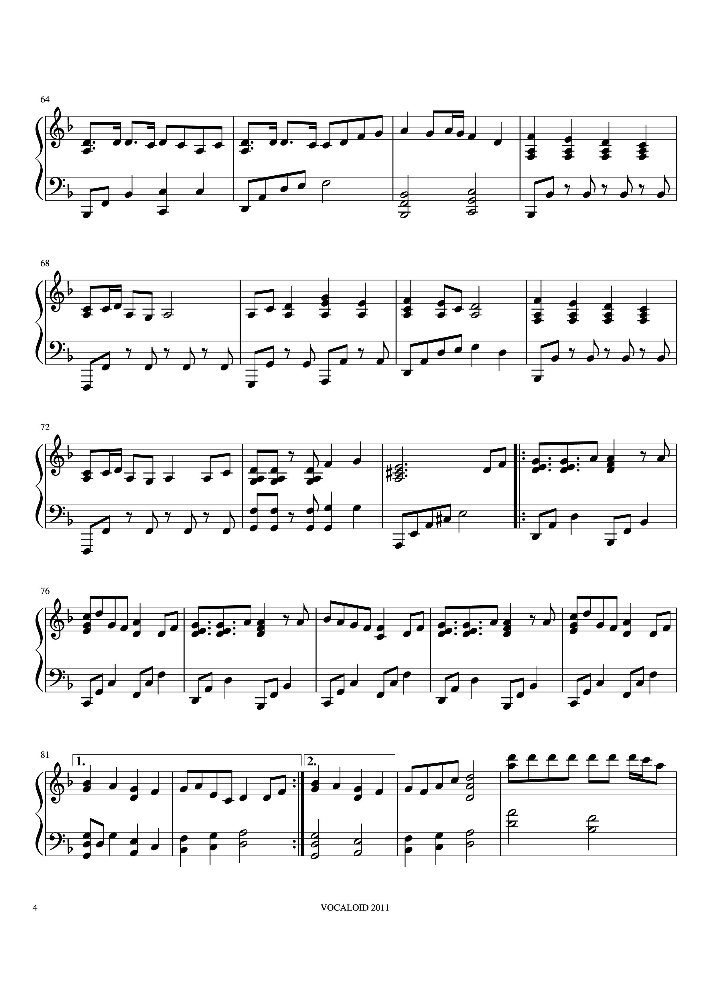 Page 4 of Sheet music PDF Piano Senbonzakura Piano - Undefined