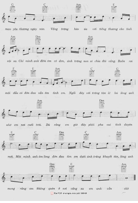 Page 2 of Sheet music PDF Nữa Vầng Trăng - Chưa Chọn