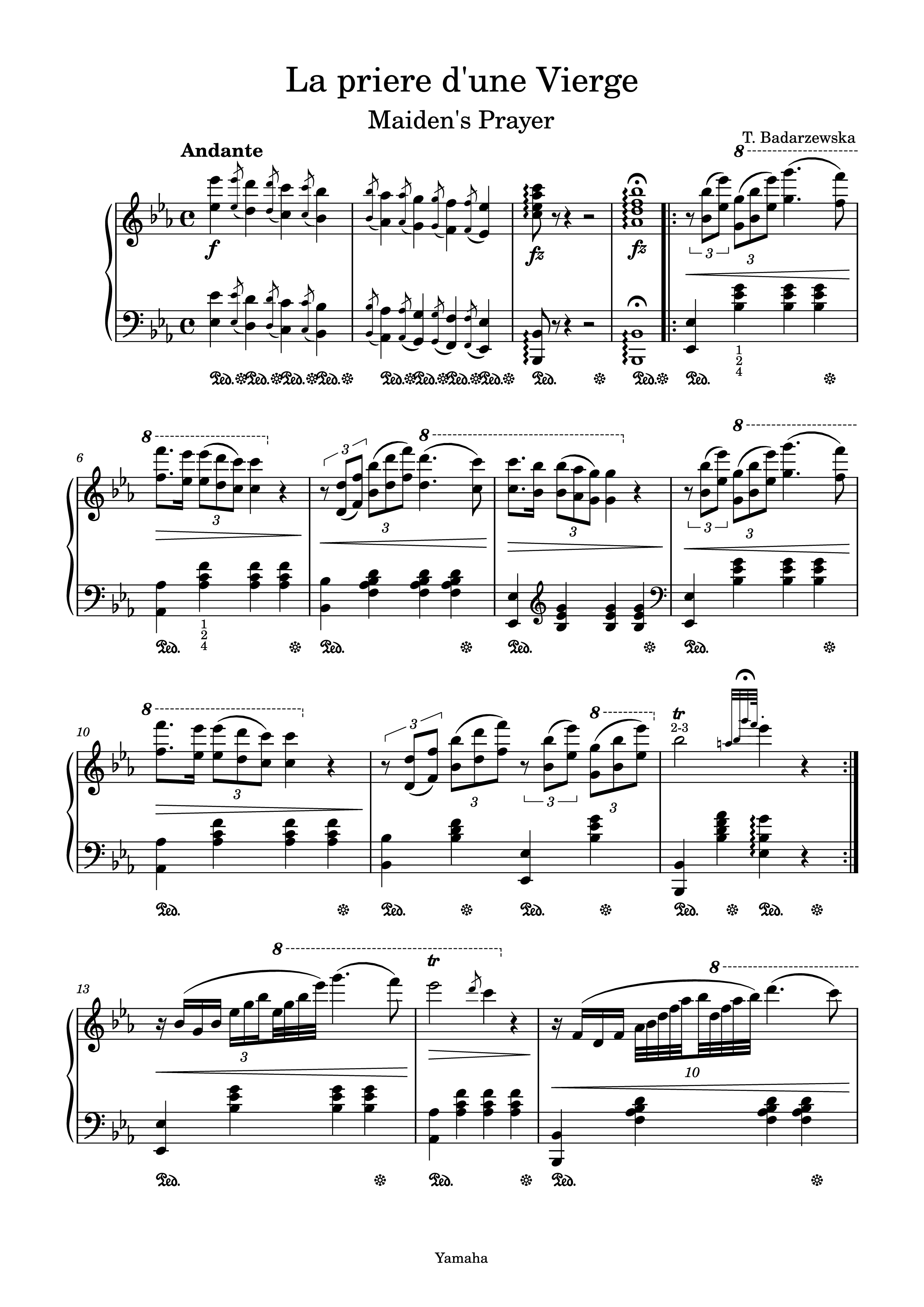 Page 1 of Sheet music PDF Piano La priere d