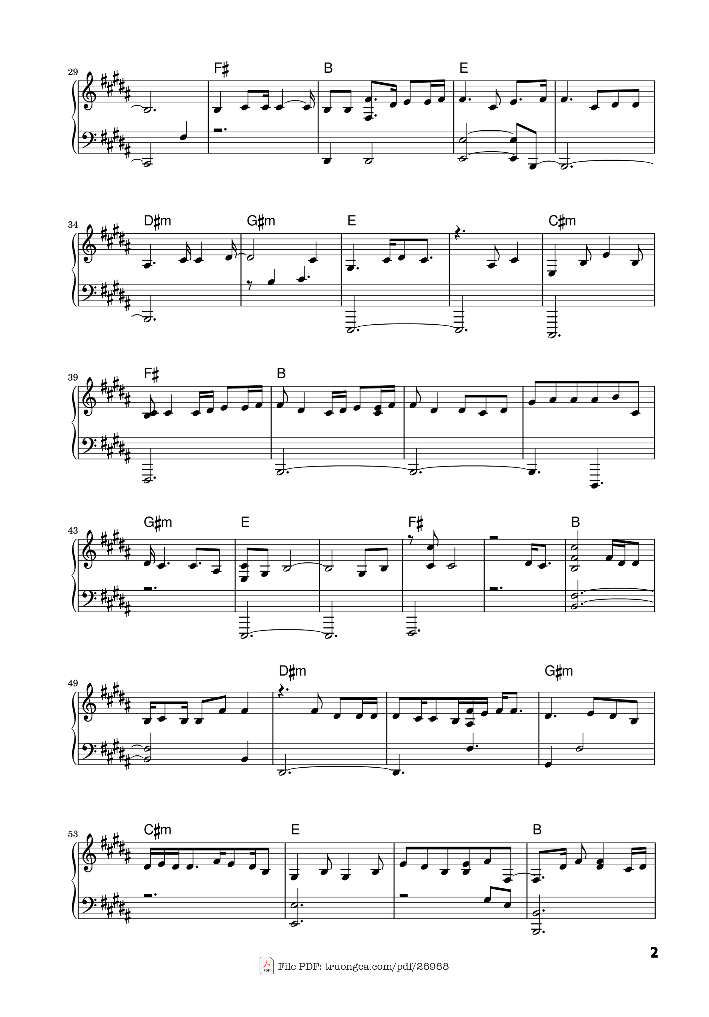 Page 2 of Sheet music PDF Piano Ừ thì chia tay Piano cover - CAPTAIN BOY