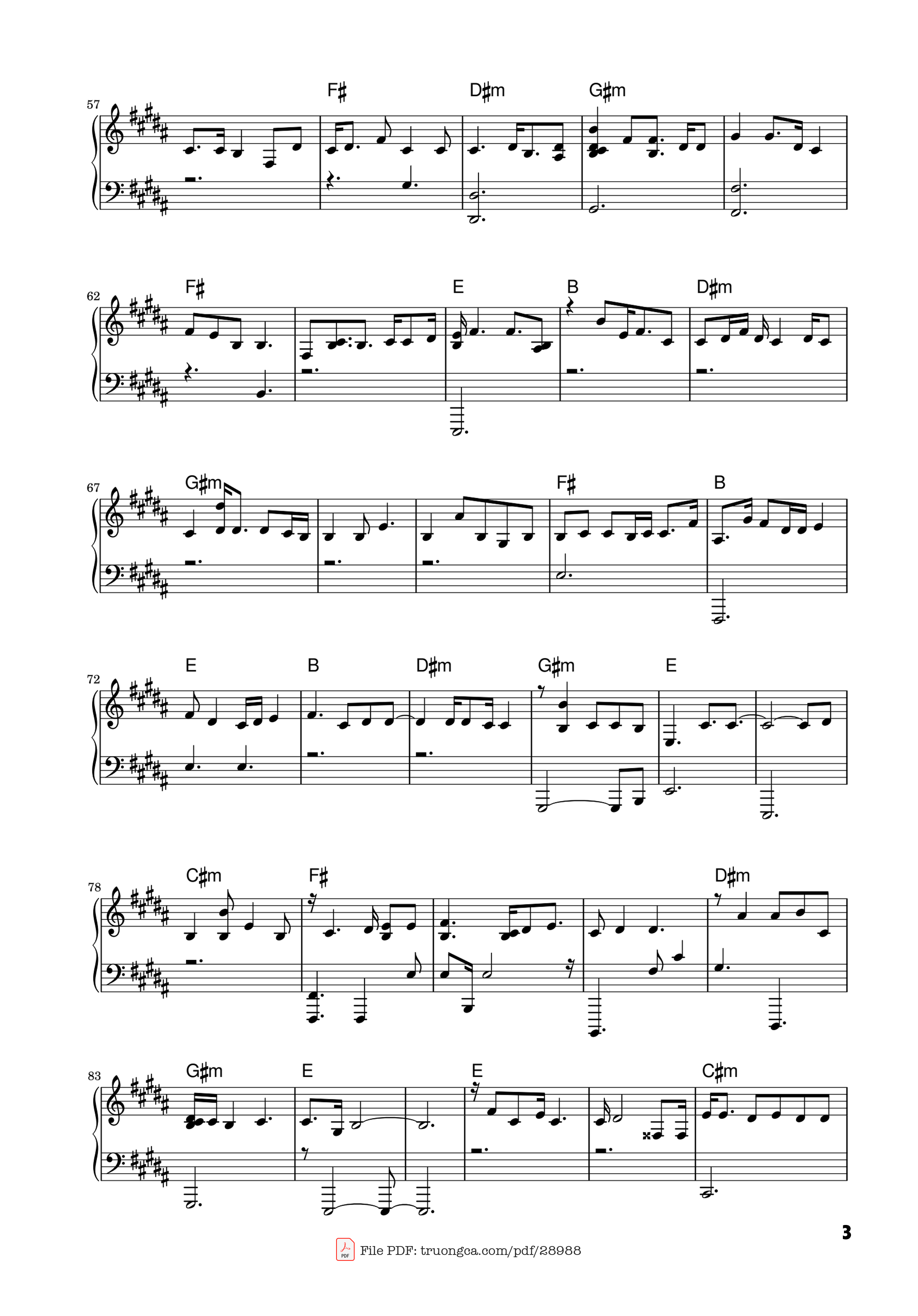 Page 3 of Sheet music PDF Piano Ừ thì chia tay Piano cover - CAPTAIN BOY