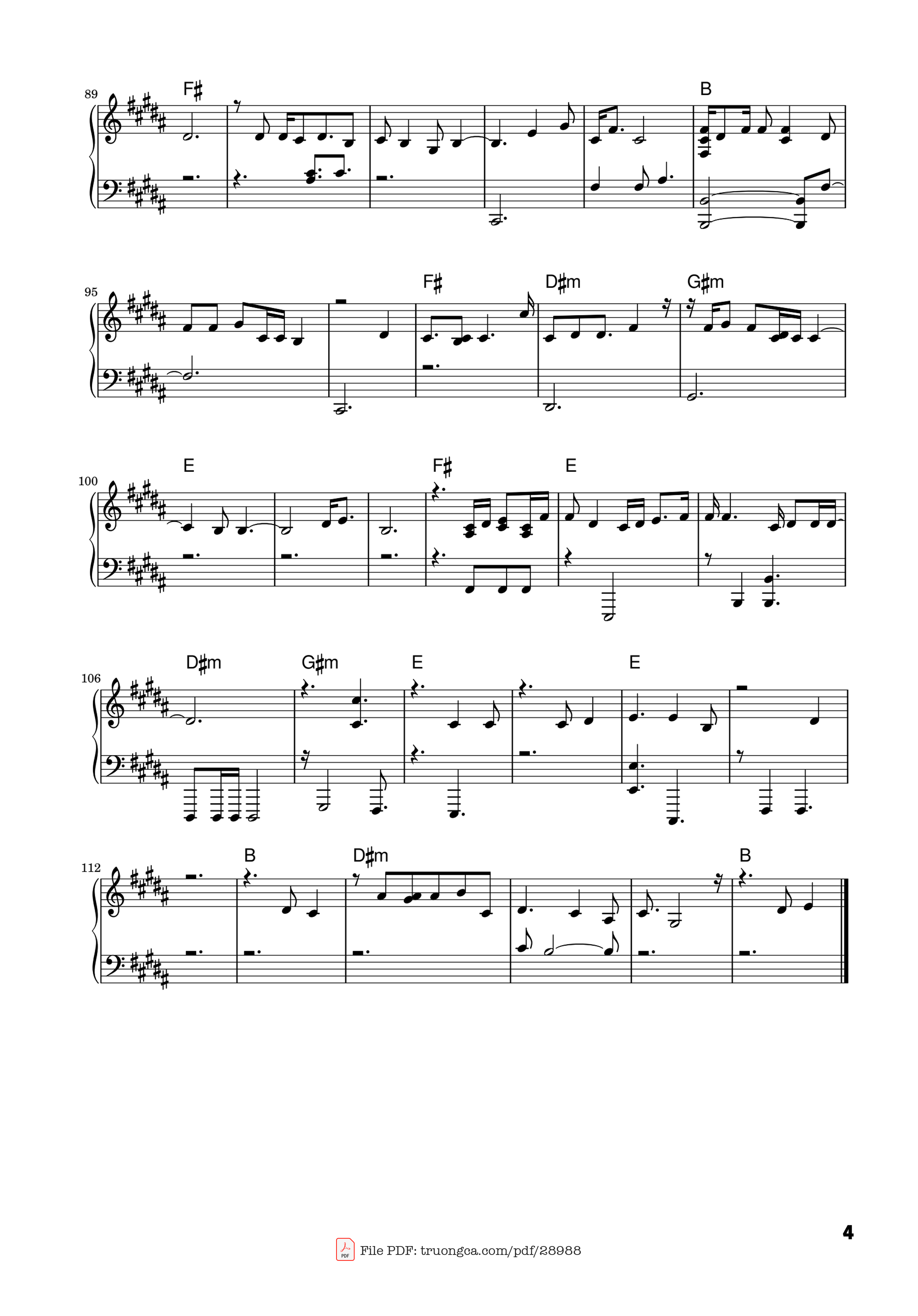 Page 4 of Sheet music PDF Piano Ừ thì chia tay Piano cover - CAPTAIN BOY
