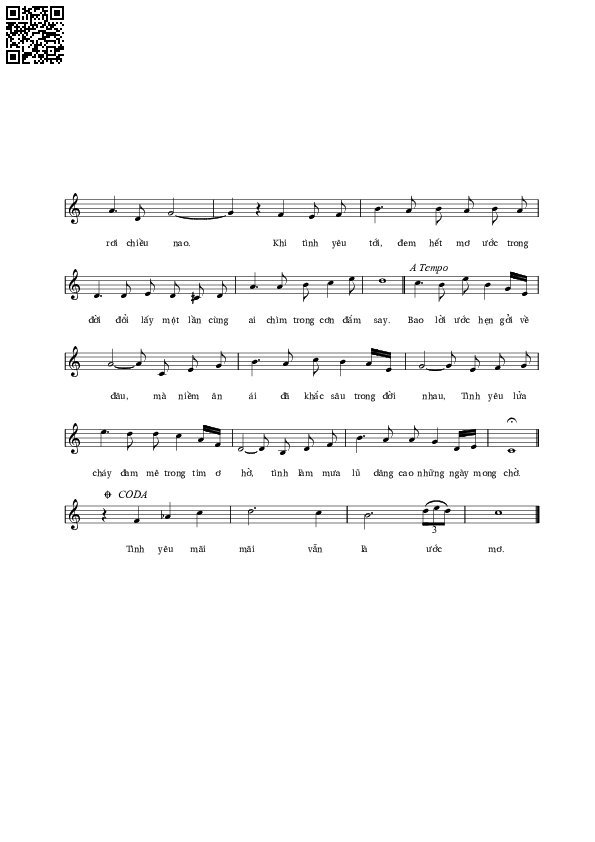 Page 2 of Sheet music PDF Khi tình yêu đến - Lê Vân Tú