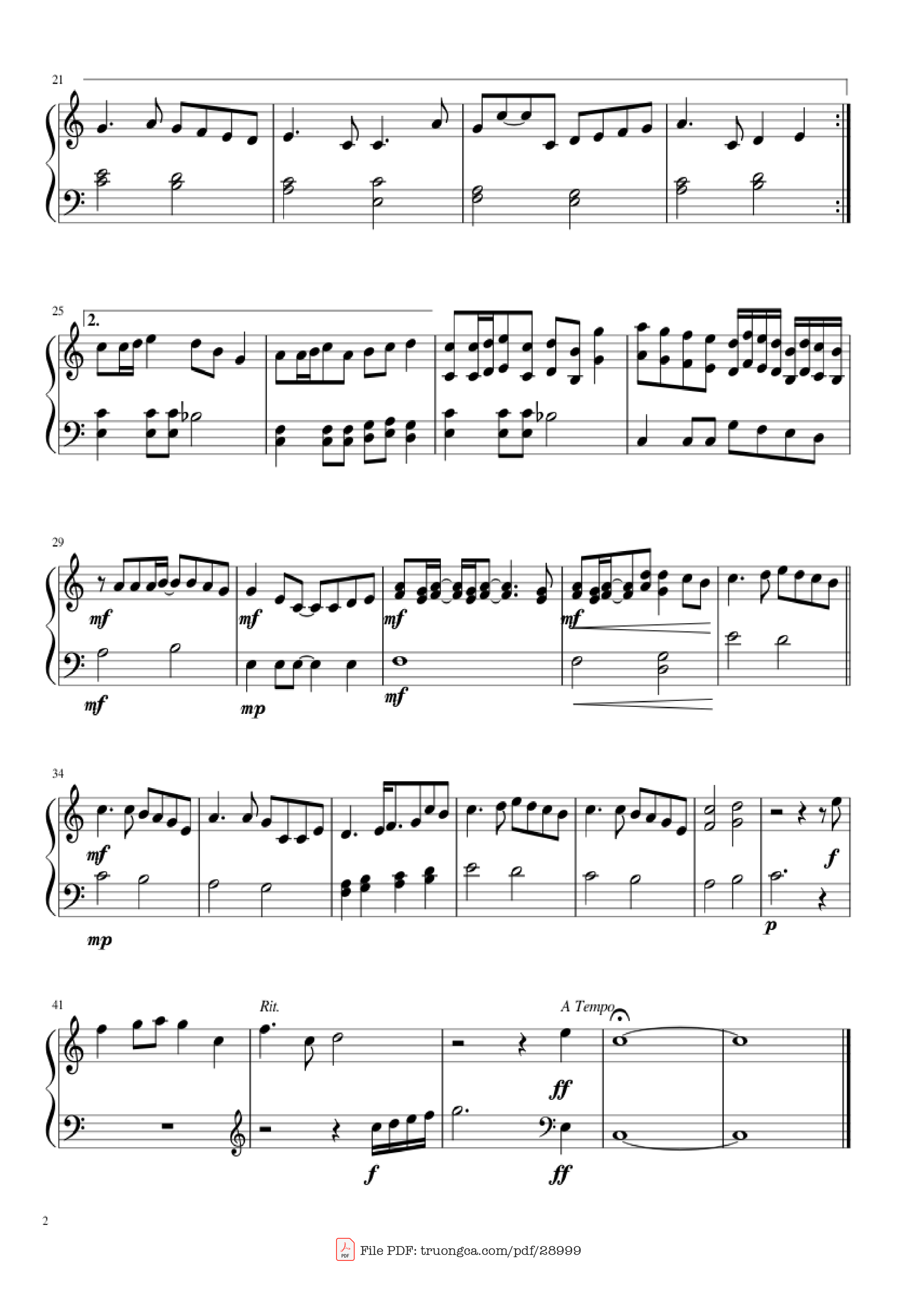 Page 2 of Sheet music PDF Piano Proud of You (Piano) - Fiona Fung