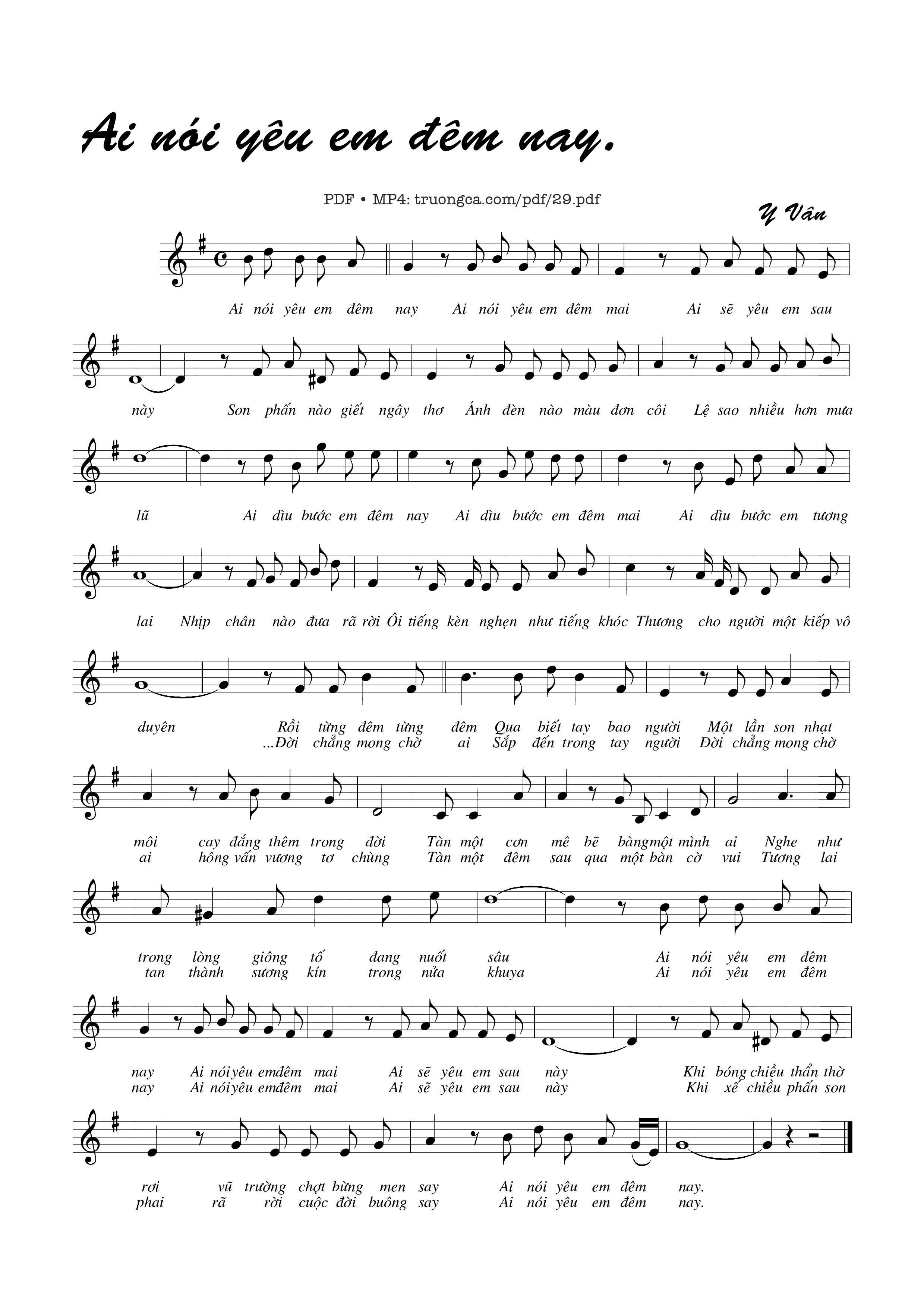 Page 3 of Sheet music PDF Ai nói yêu em đêm nay - Trần Thiện Thanh