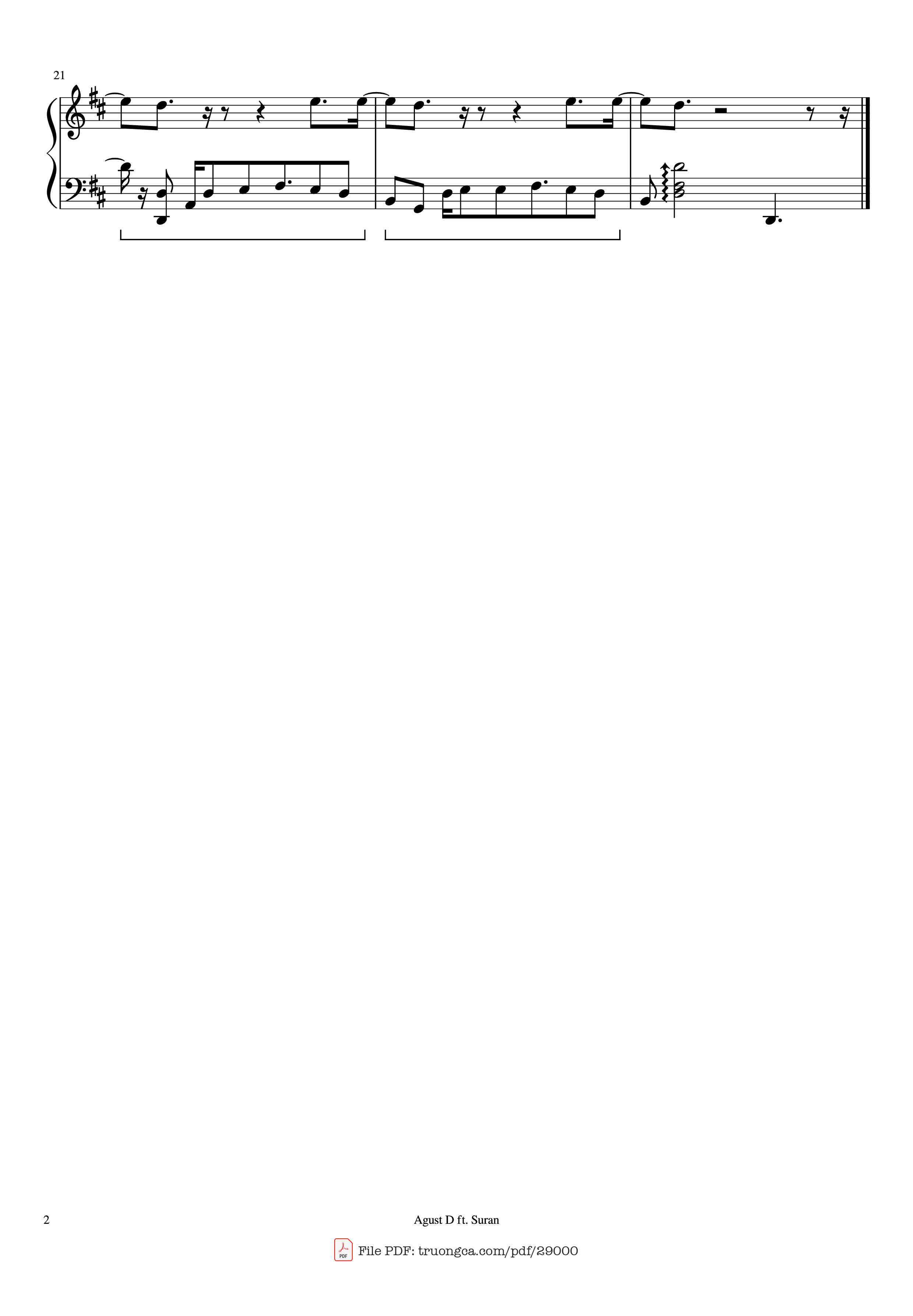 Page 2 of Sheet music PDF Piano So Far Away Piano - Agust D