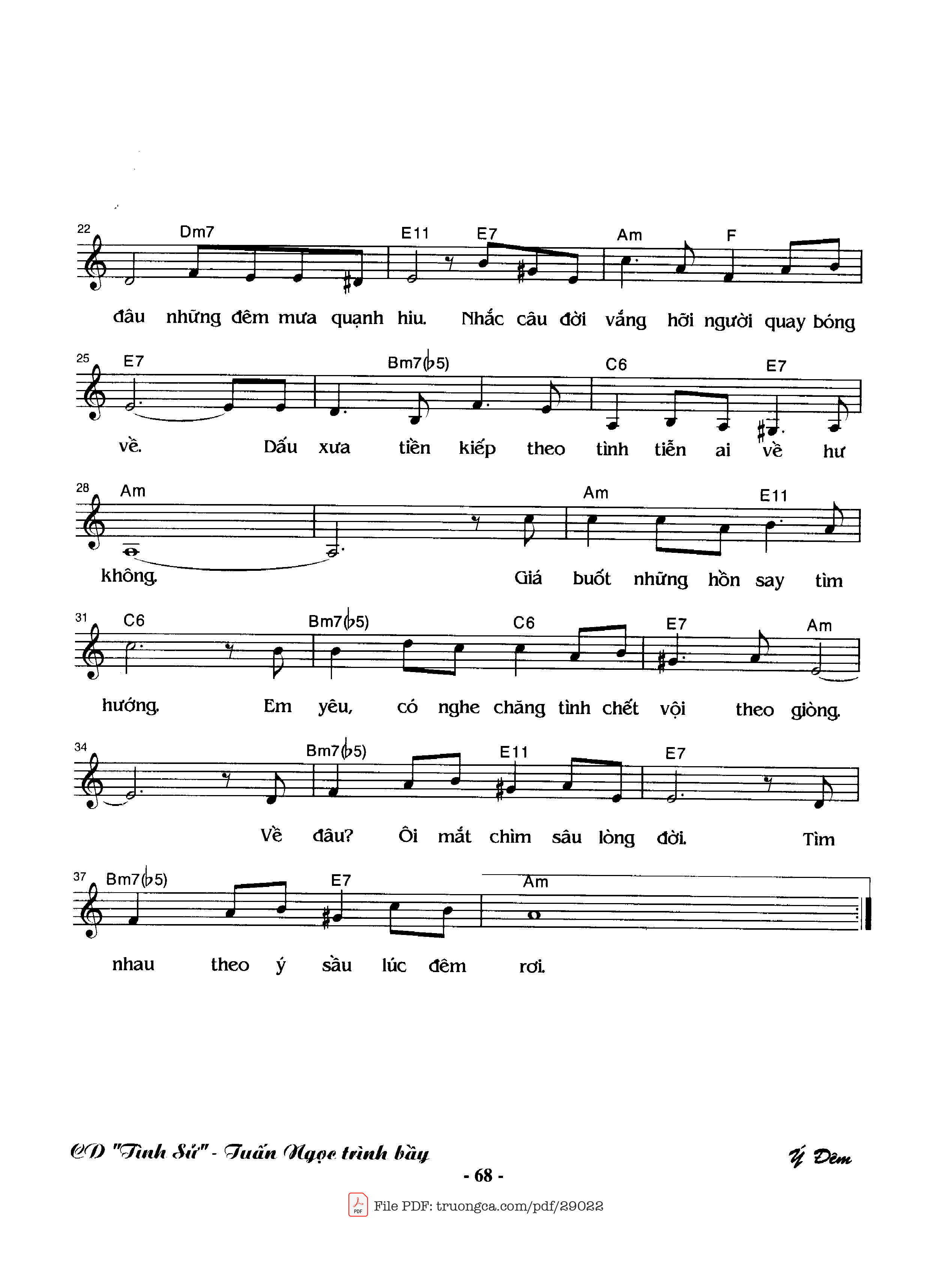 Page 2 of Sheet music PDF Ý đêm - Nguyễn Đình Phùng