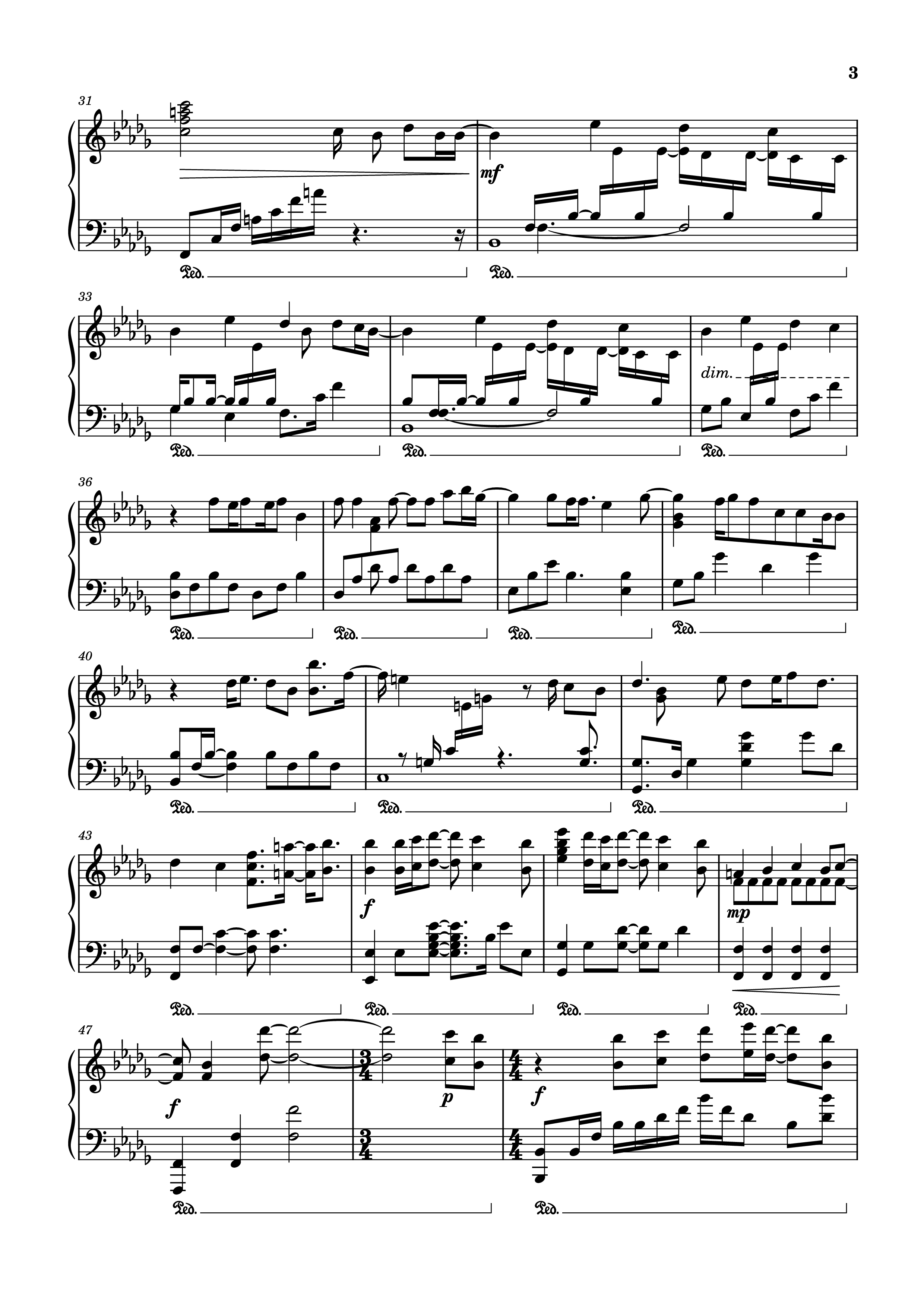 Page 3 of Sheet music PDF Piano Guns for Hire Piano - Composed by: Woodkid