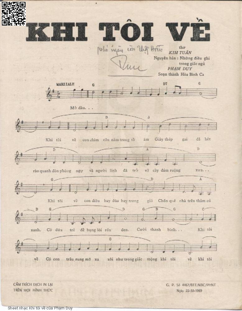 Page 2 of Sheet music PDF Khi tôi về - Phạm Duy