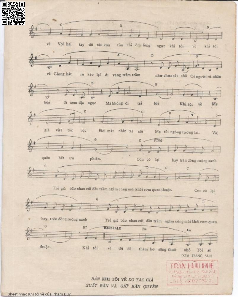 Page 3 of Sheet music PDF Khi tôi về - Phạm Duy