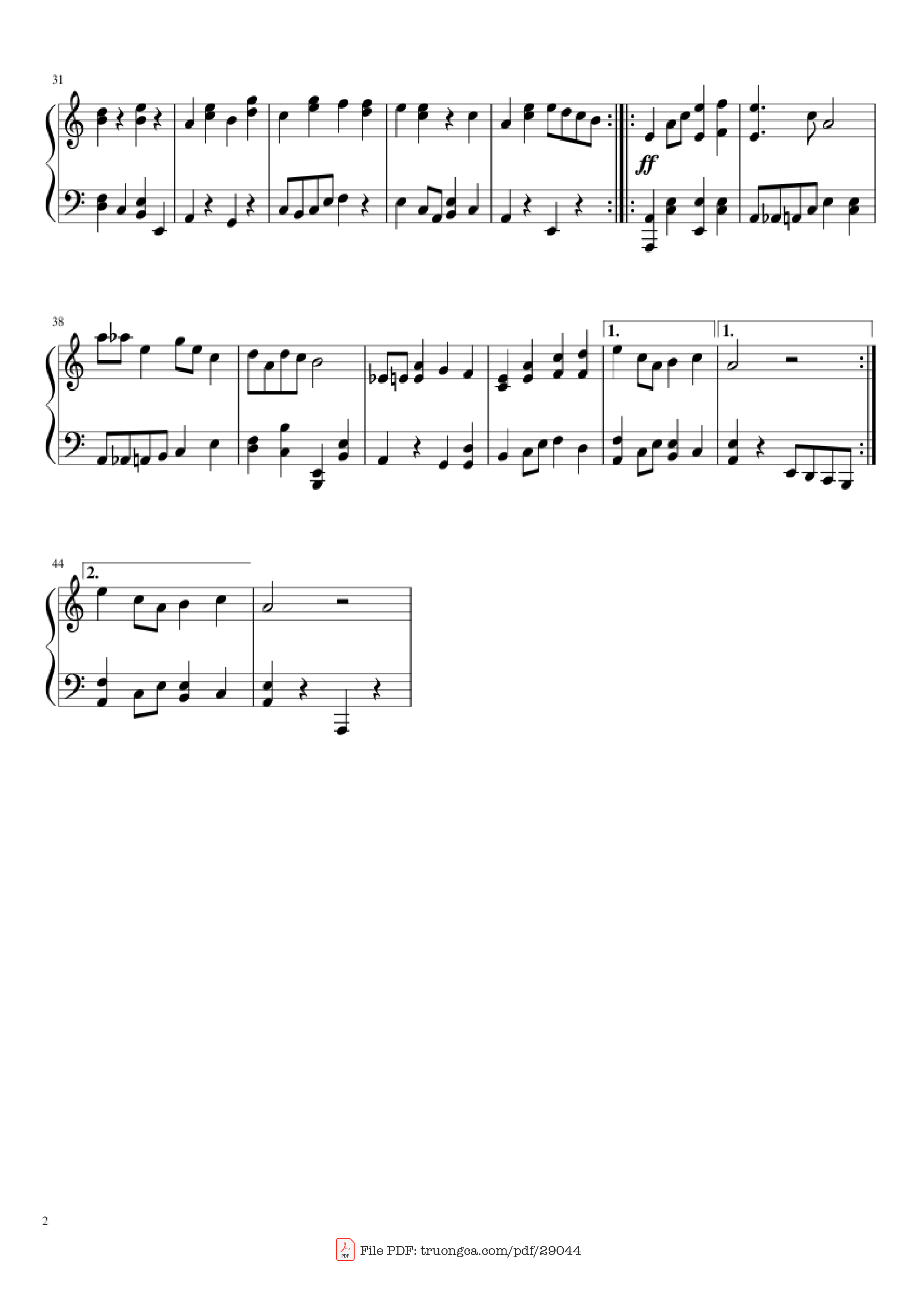 Page 2 of Sheet music PDF Piano GrassWalk Piano - Undefined