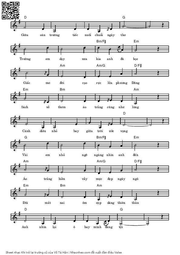 Page 2 of Sheet music PDF Khi trở lại trường cũ - Võ Tá Hân