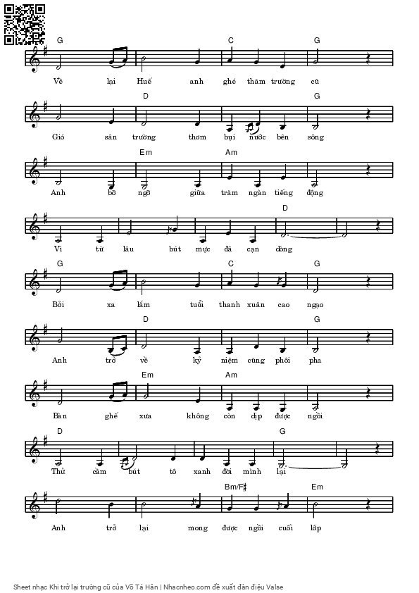 Page 3 of Sheet music PDF Khi trở lại trường cũ - Võ Tá Hân