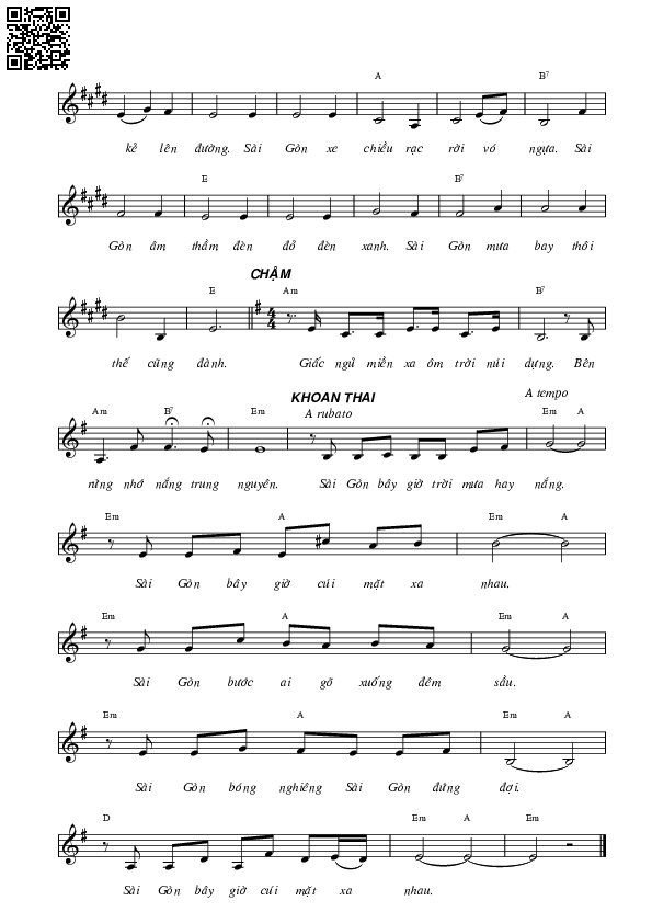 Page 2 of Sheet music PDF Khi xa Sài Gòn - Lê Uyên Phương