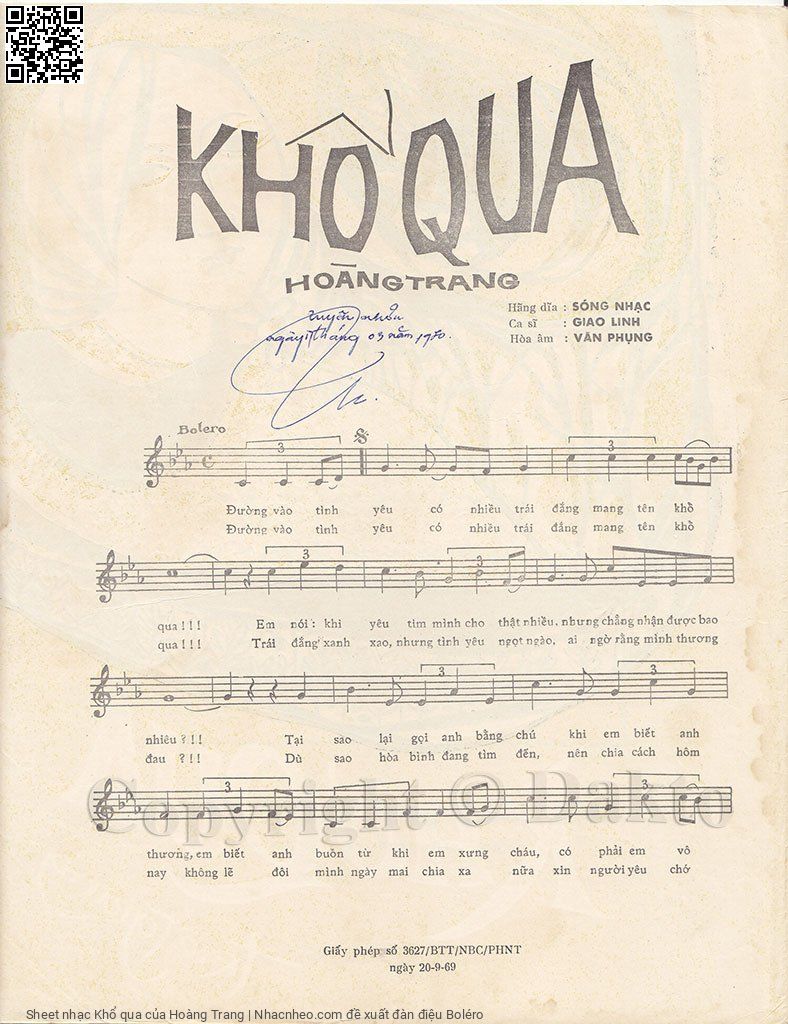 Page 2 of Sheet music PDF Khổ qua - Hoàng Trang