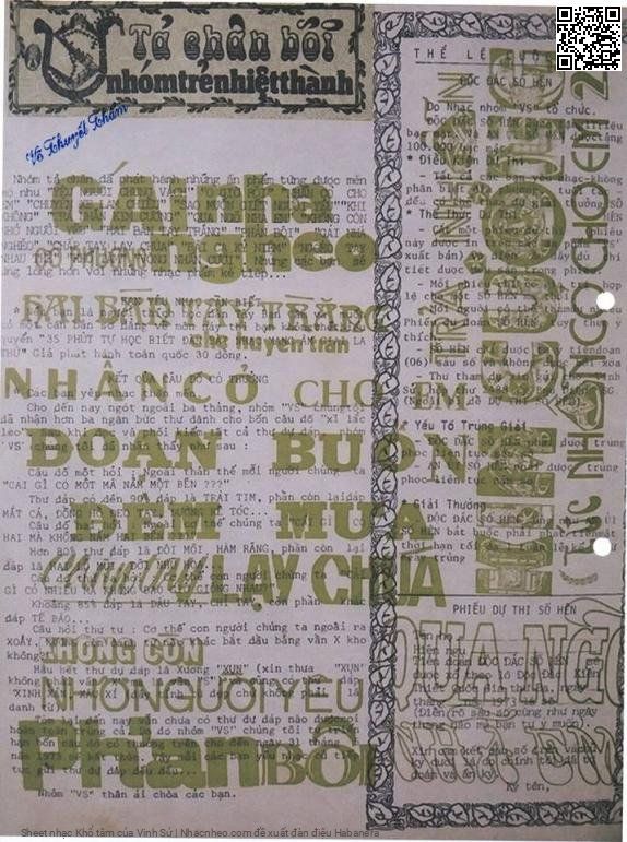 Page 3 of Sheet music PDF Khổ tâm - Vinh Sử