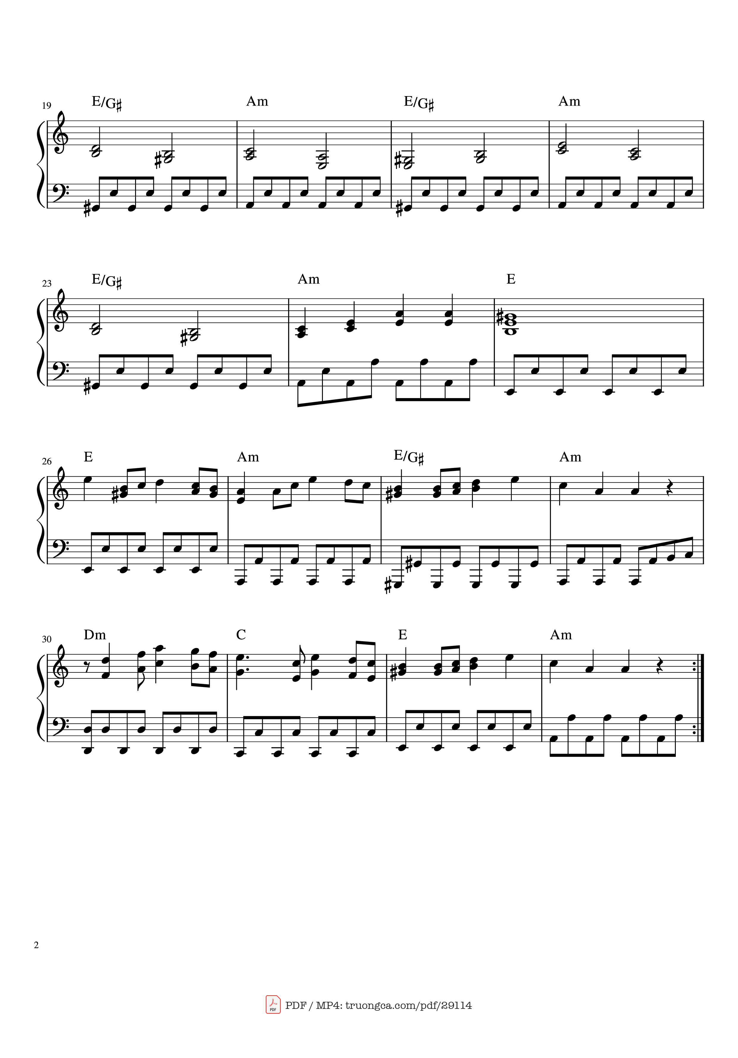 Page 2 of Sheet music PDF Piano Tetris Theme Piano - Undefined