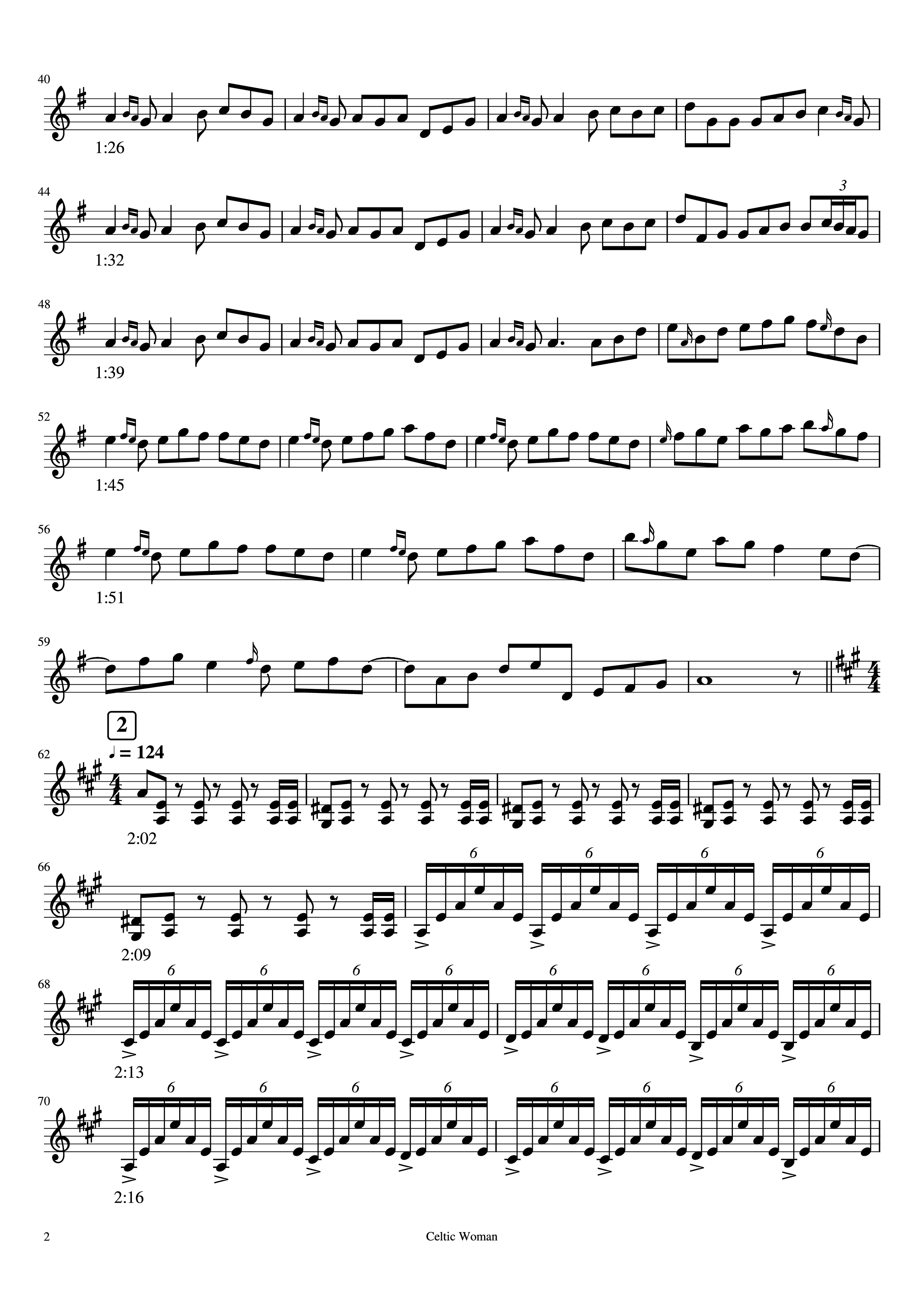 Page 2 of Sheet music PDF Piano Granuaile