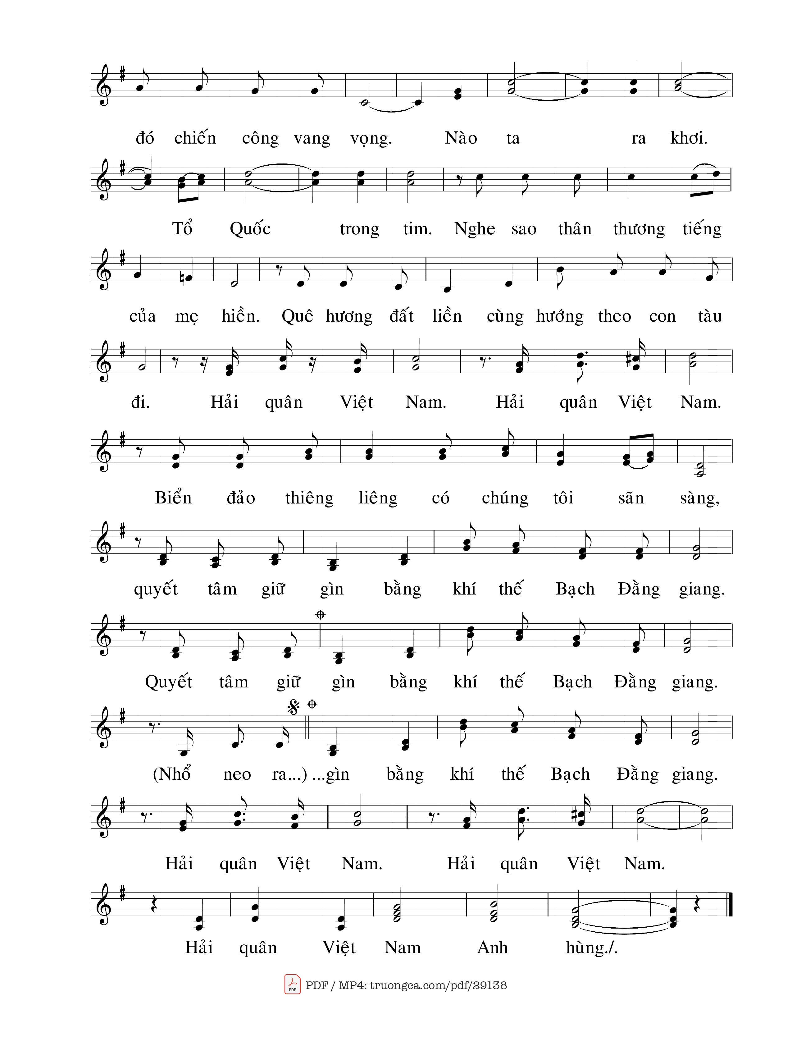 Page 2 of Sheet music PDF Bài ca hải quân Việt Nam anh hùng - Nguyễn Văn Chính