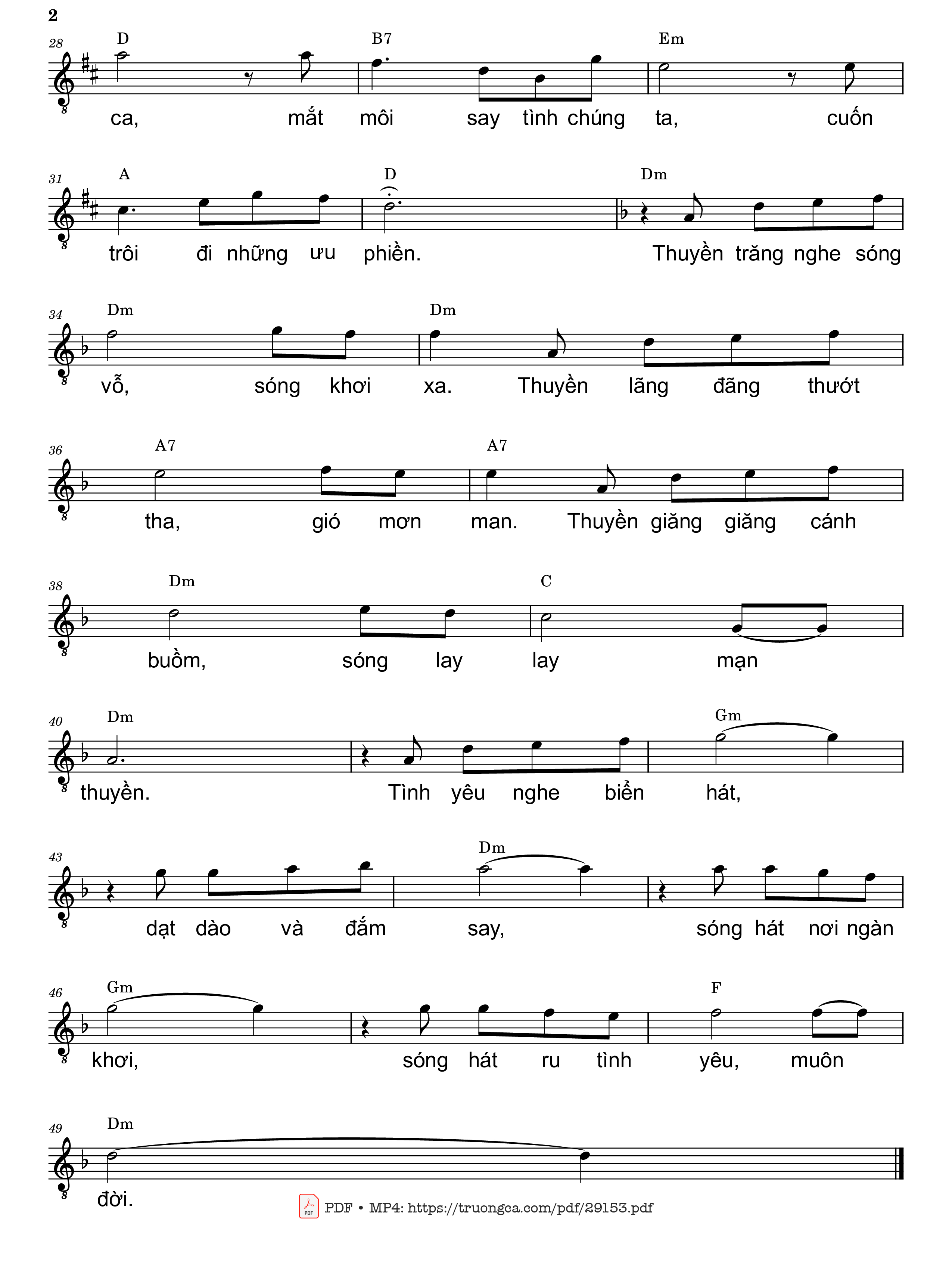 Page 2 of Sheet music PDF Tình thu biển hát - Trần Liêu
