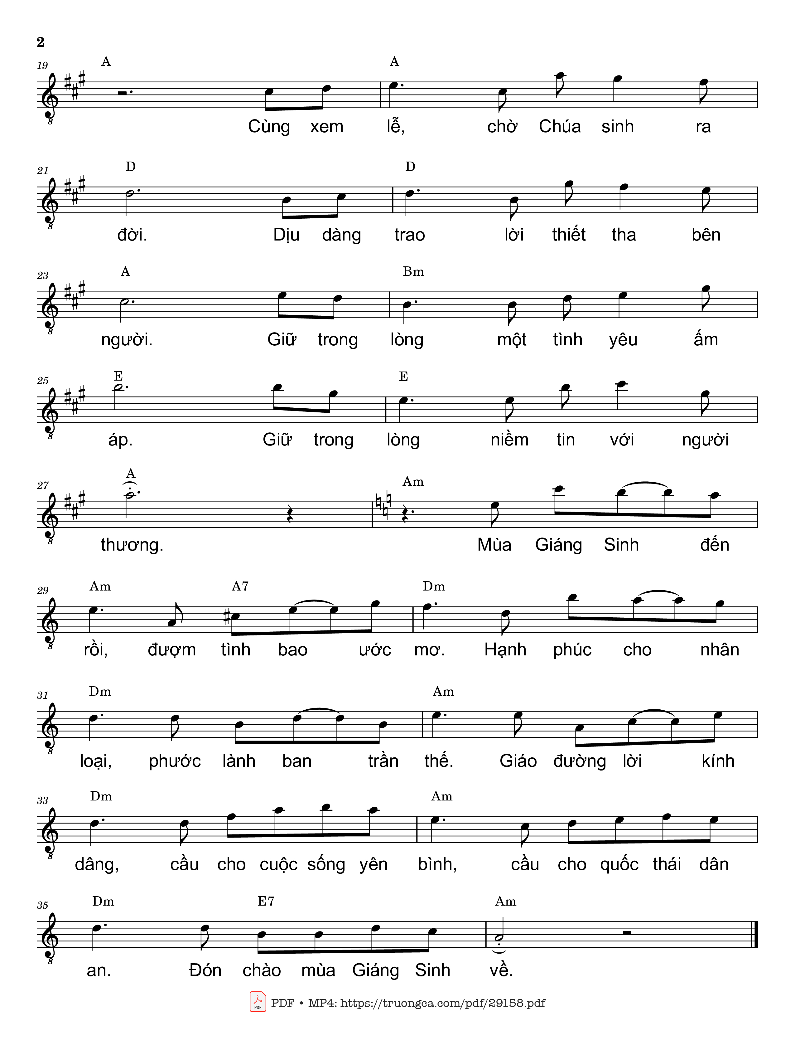 Page 2 of Sheet music PDF Mùa Giáng sinh - Trần Liêu