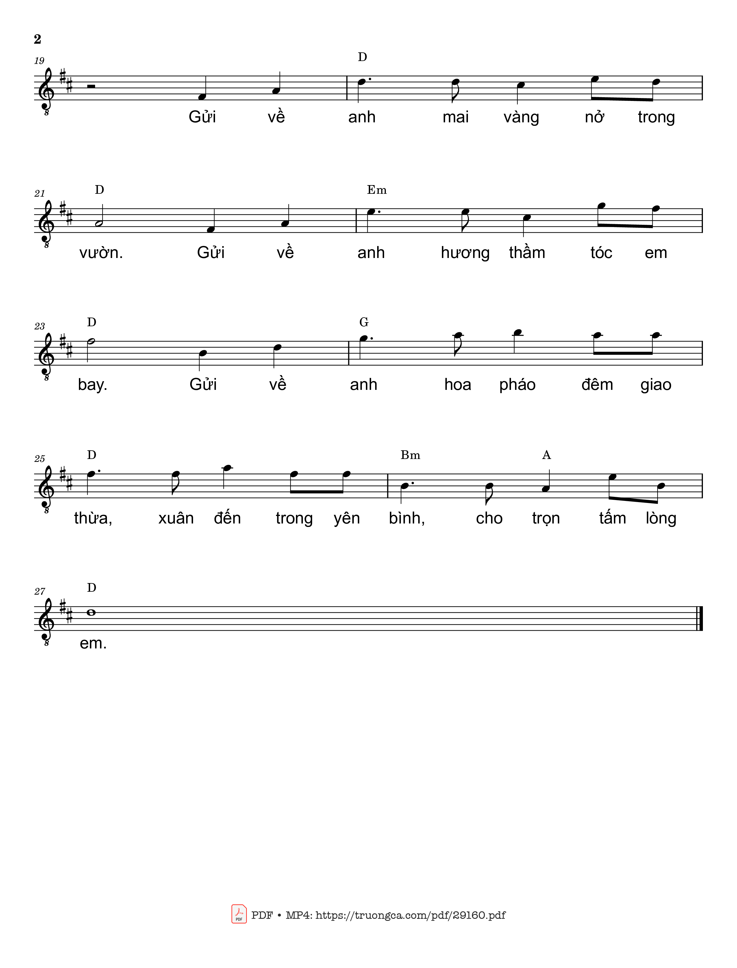 Page 2 of Sheet music PDF Gửi mùa xuân - Trần Liêu