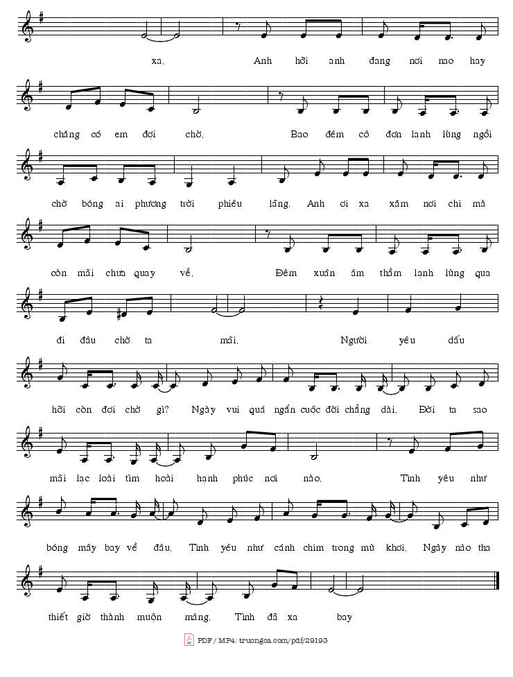 Page 2 of Sheet music PDF Hạnh phúc nơi nào - Trịnh Lâm Ngân