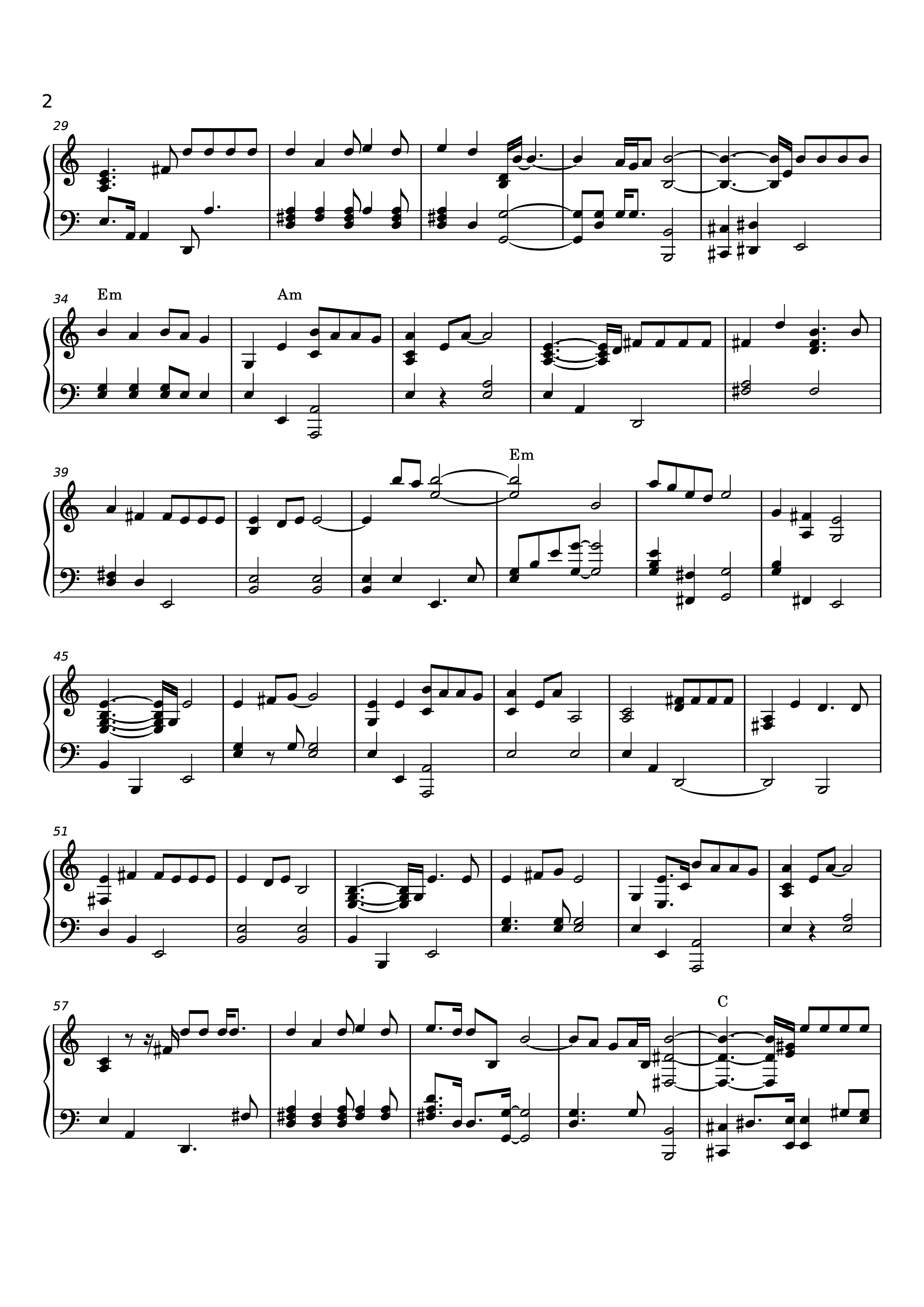 Page 2 of Sheet music PDF Piano Tình Nhạt Phai Piano (一起走过的日子) - Andy Lau