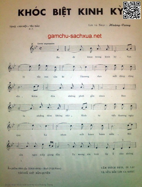 Page 2 of Sheet music PDF Khóc biệt kinh kỳ - Hoàng Trọng