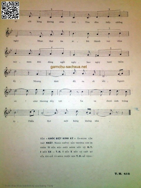 Page 3 of Sheet music PDF Khóc biệt kinh kỳ - Hoàng Trọng