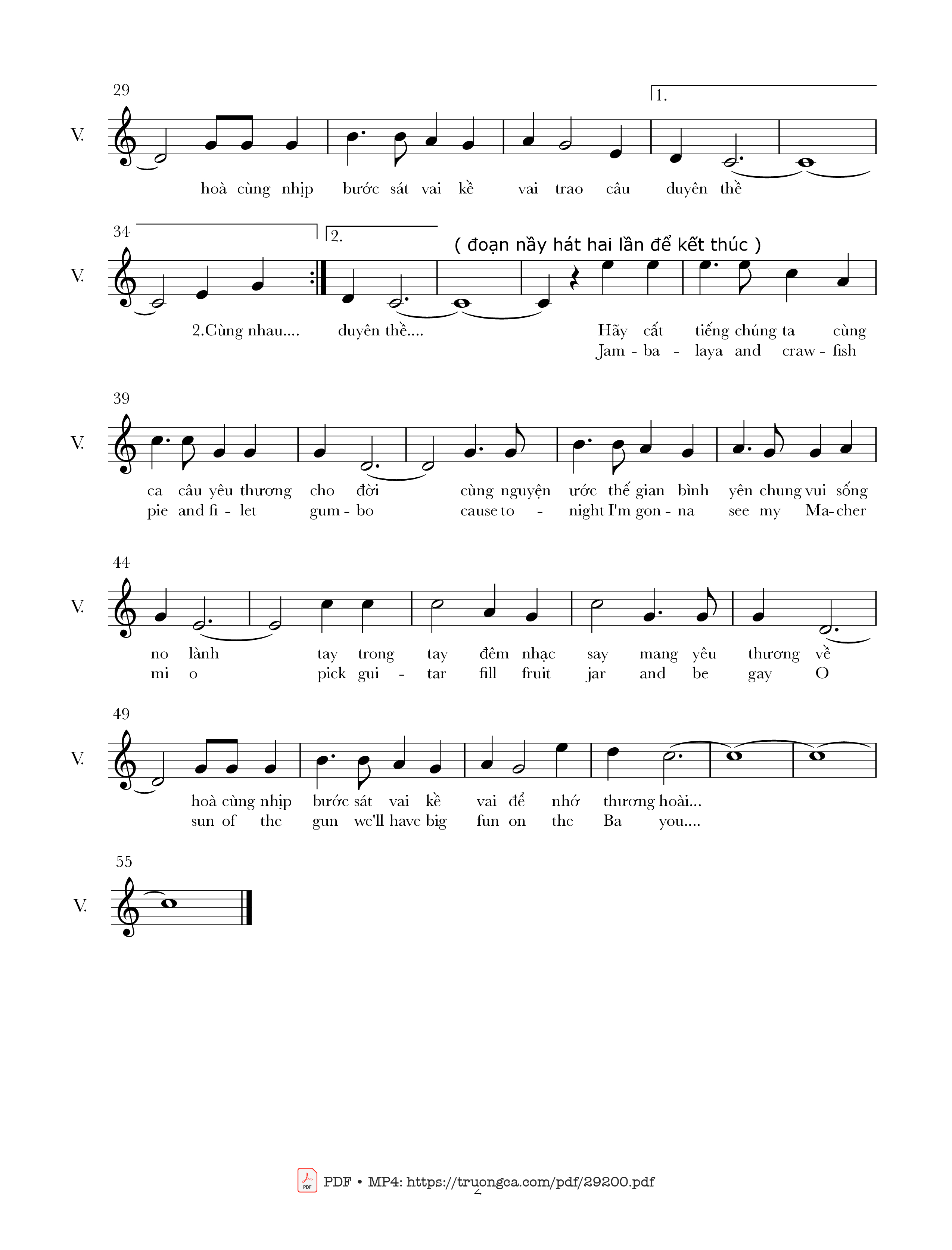 Page 2 of Sheet music PDF Guitar Tab Bài ca hạnh ngộ (Jambalaya - On the bayou) - Carpenters